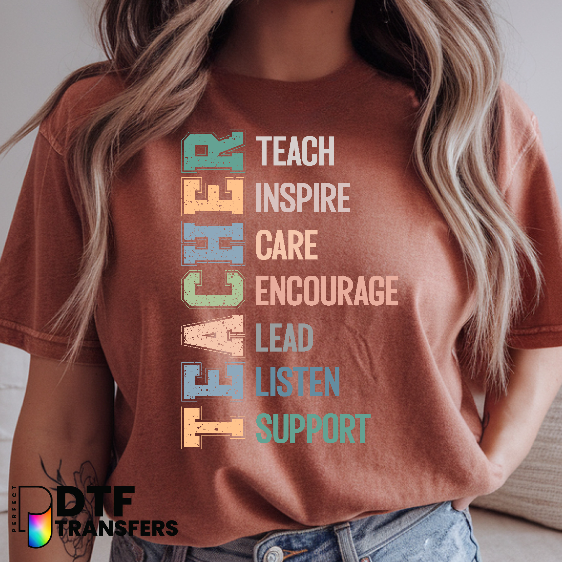 TEACHER Yellow Pencil – Teacher DTF Transfer