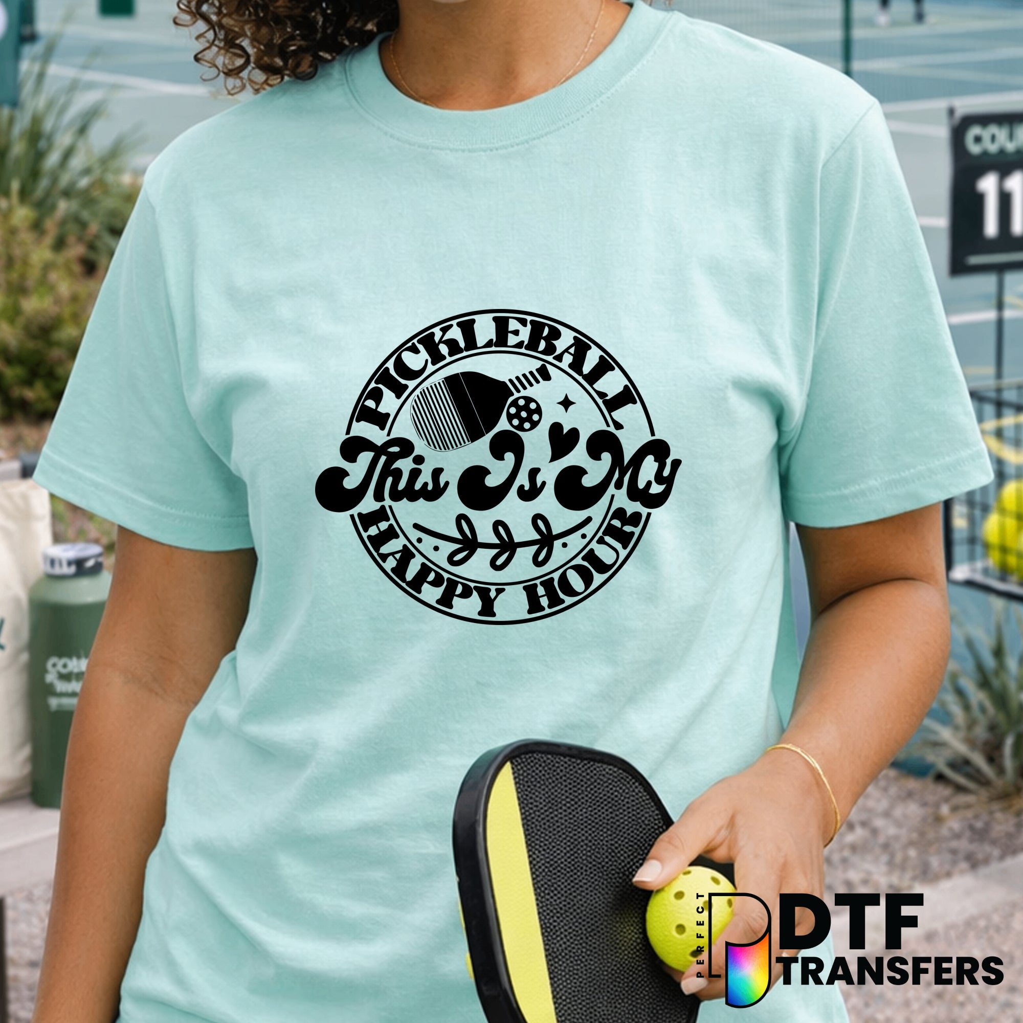 Pickleball is My Happy Hour – Pickleball DTF Transfer