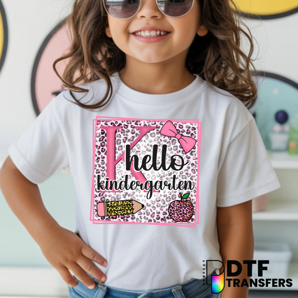 Hello Kindergarten Welcome Back to School – Teacher DTF Transfer