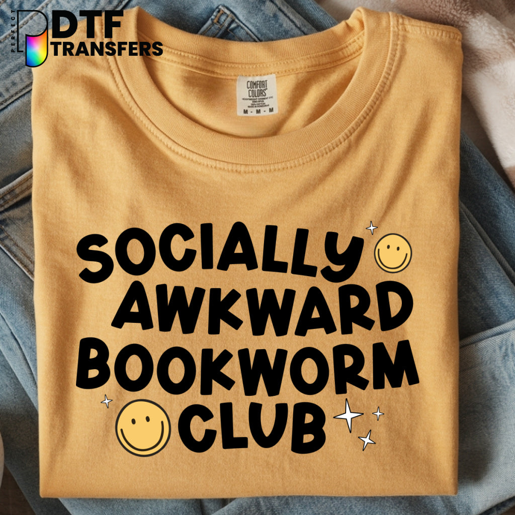 Socially Awkward Bookworm Club – Teacher DTF Transfer