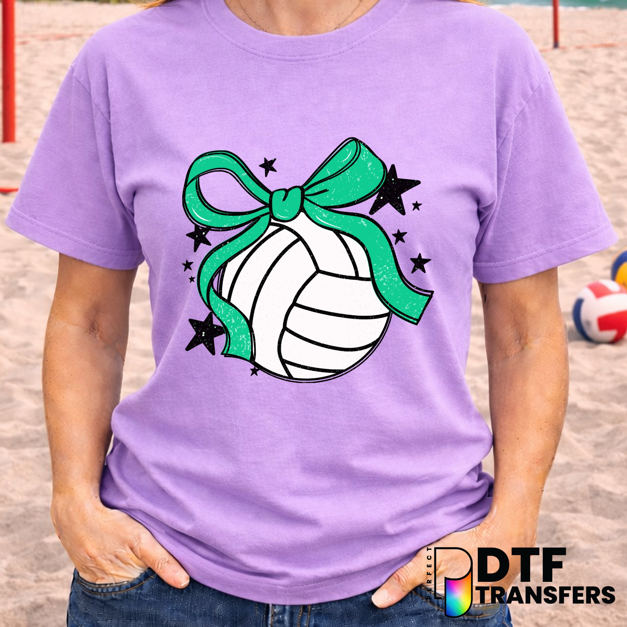 Cute Volleyball Coquette Bow – Volleyball DTF Transfer