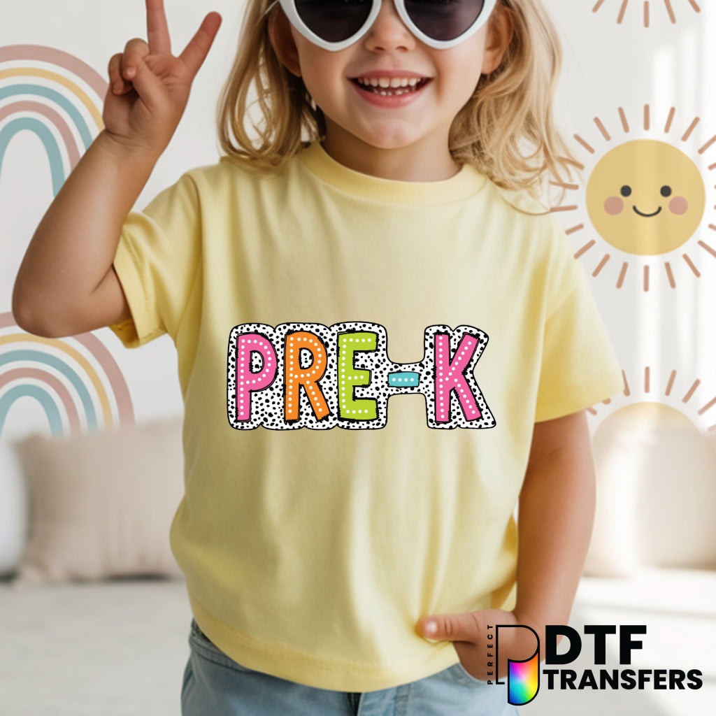 Pre-K Dalmatian Dots Doodle – Teacher DTF Transfer