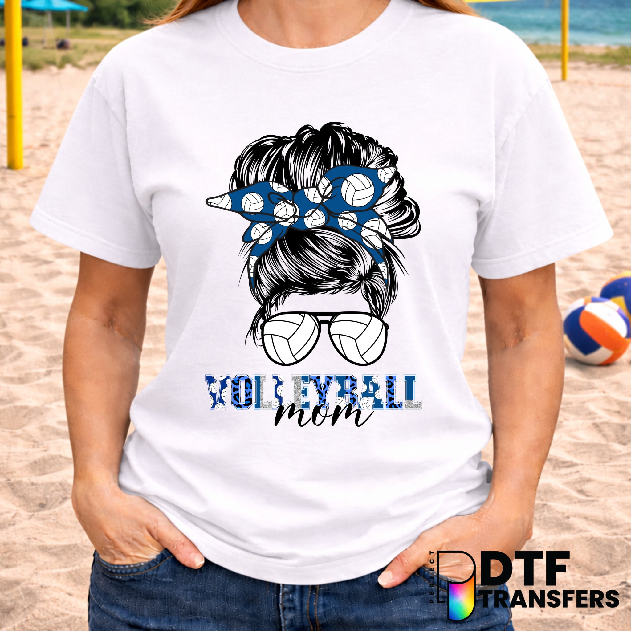 Volleyball Mom Hot Mess Messy Bun – Volleyball DTF Transfer