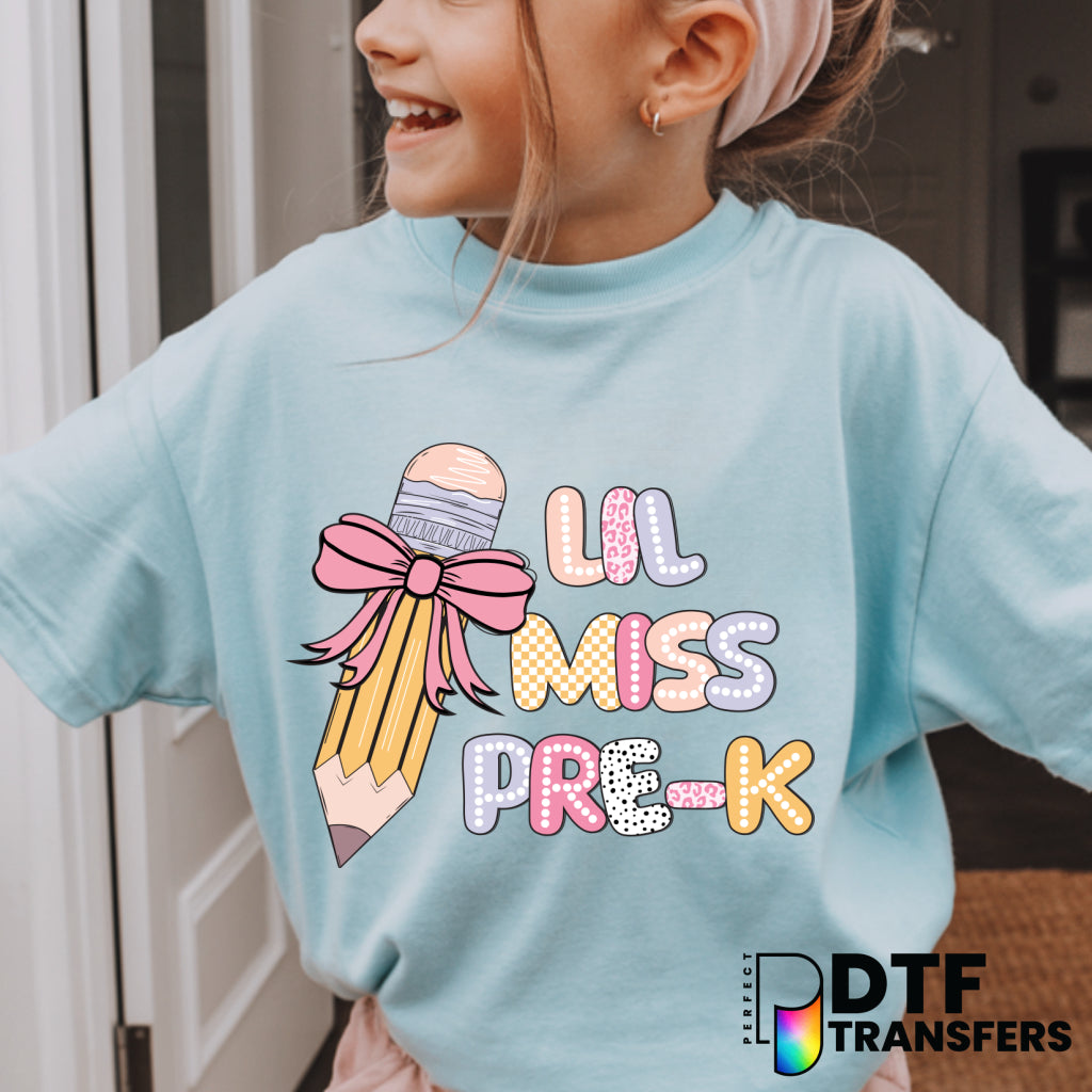 Lil Miss Pre-K – Teacher DTF Transfer