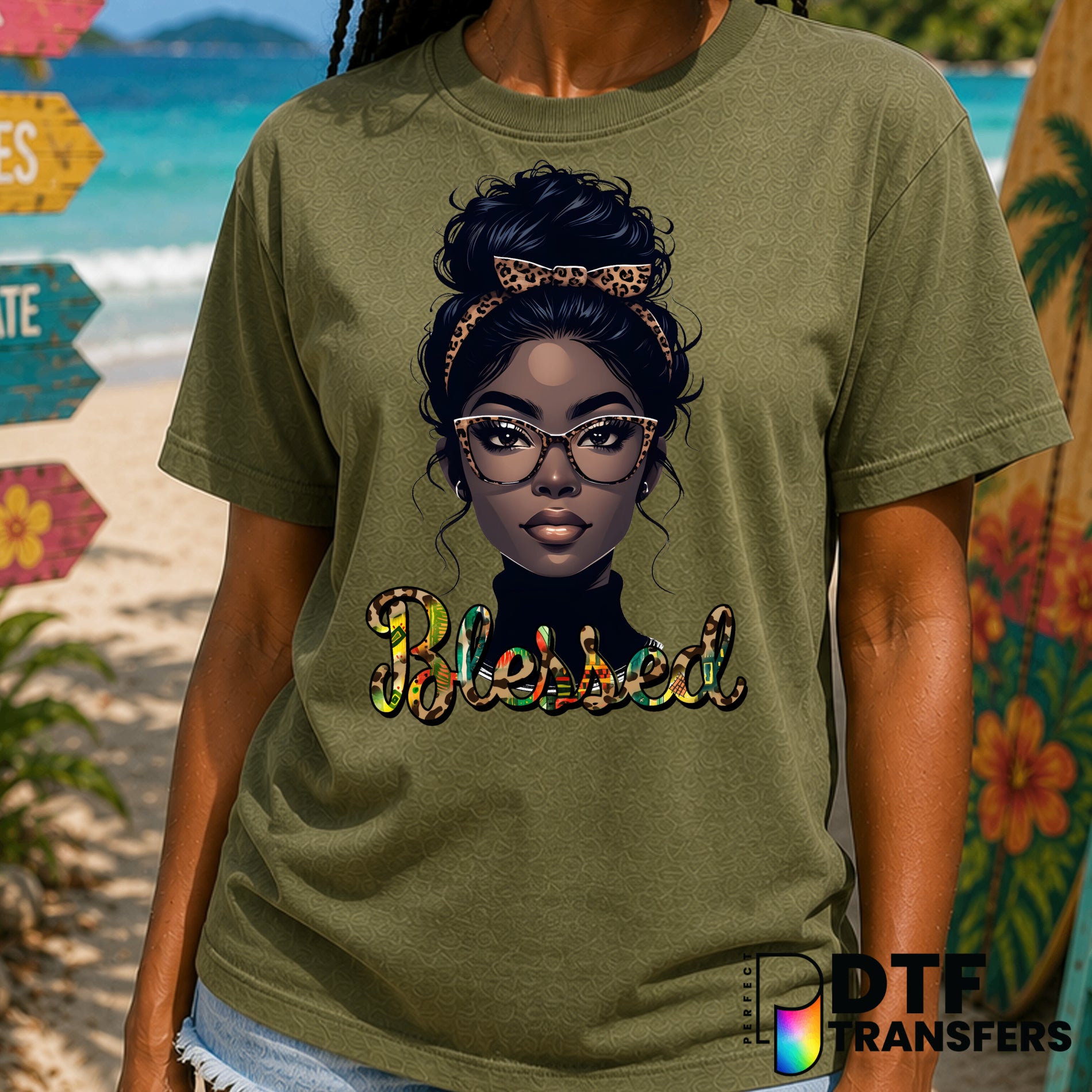 Blessed Leopard Black Queen – Black History Month DTF Transfer