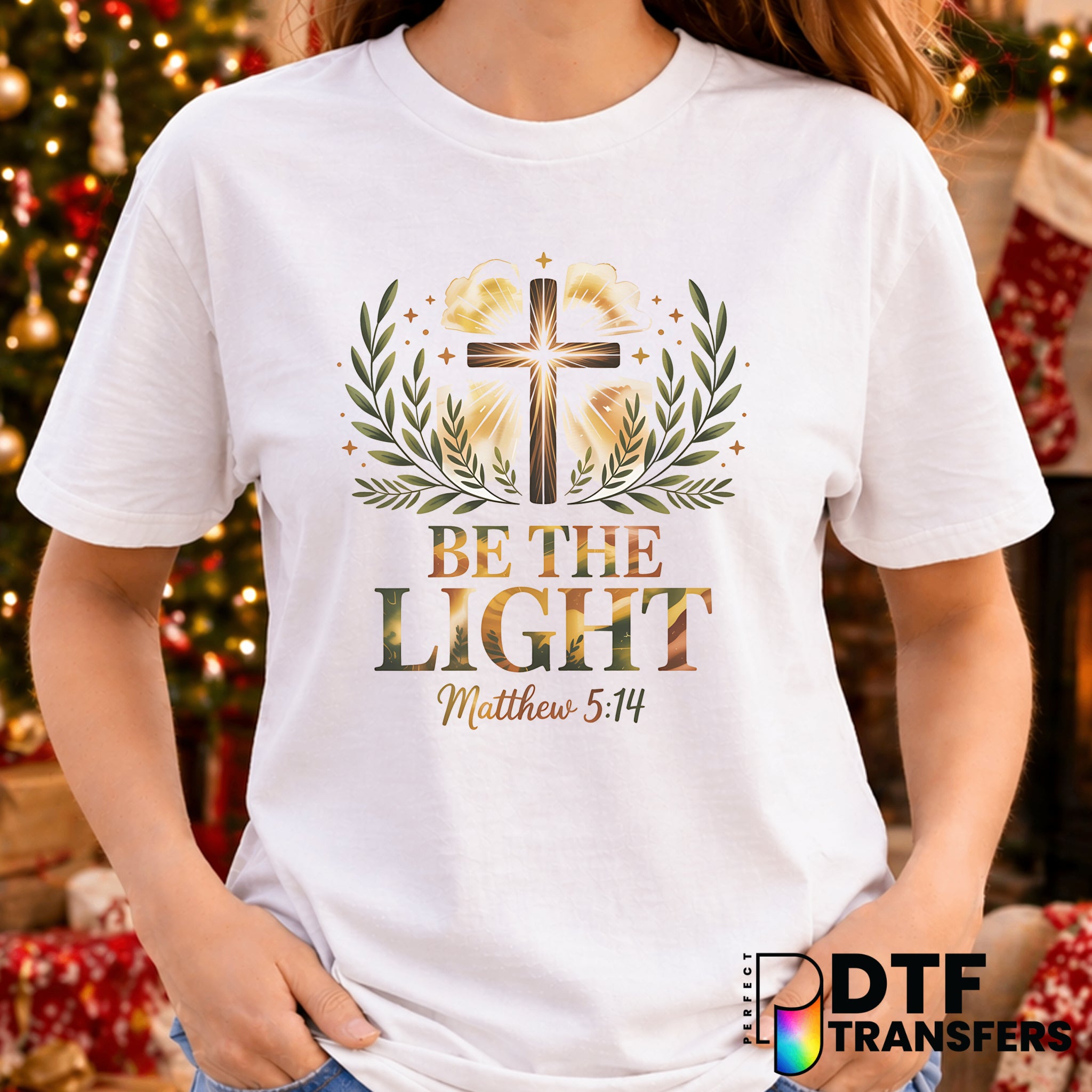 Be The Light Matthew 5:14 – Christmas DTF Transfer