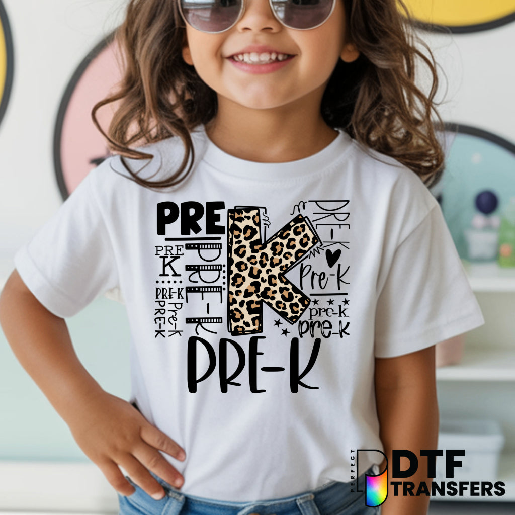 Pre-K Leopard Collage – Teacher DTF Transfer