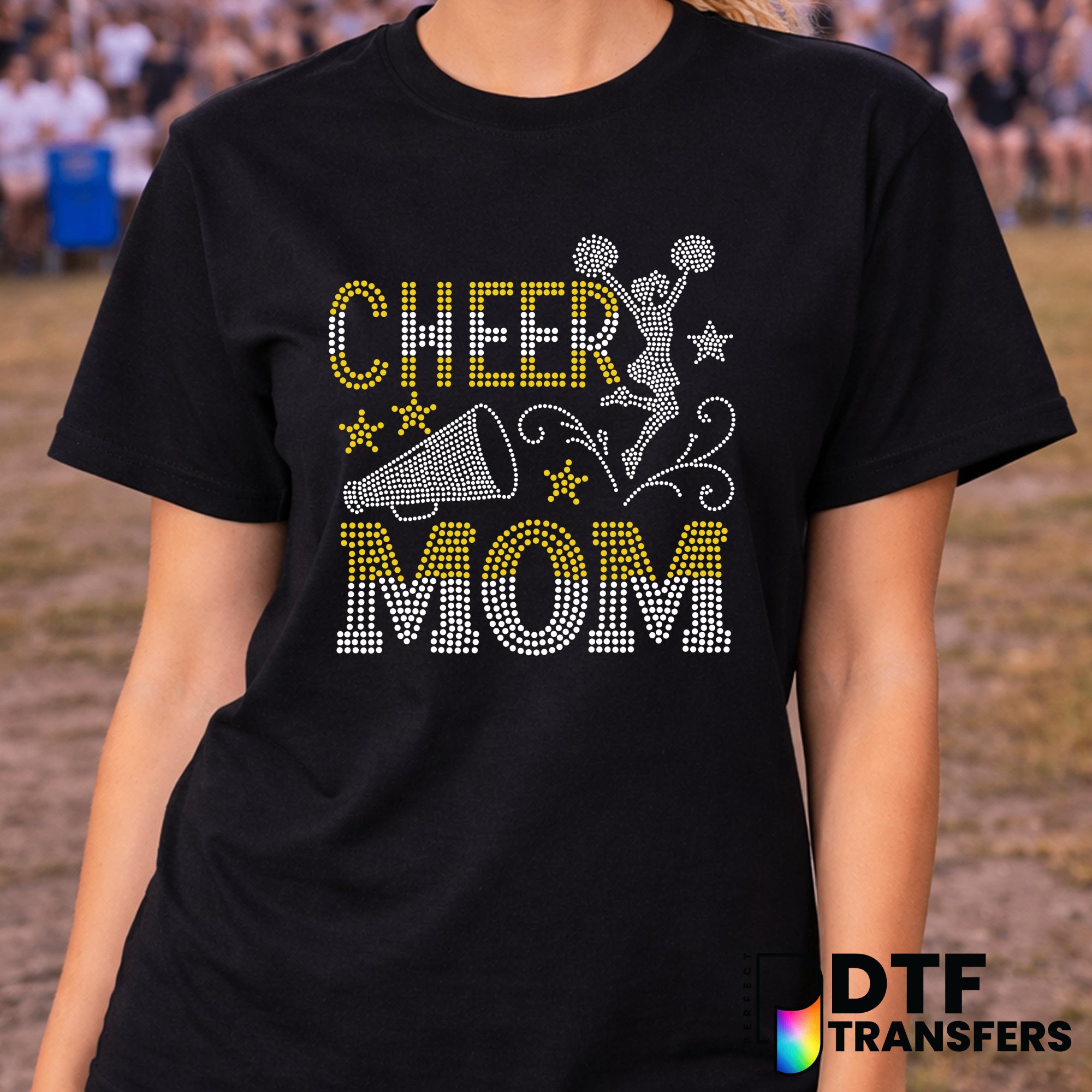 Cheer Mom Faux Rhinestone – Cheerleading DTF Transfer