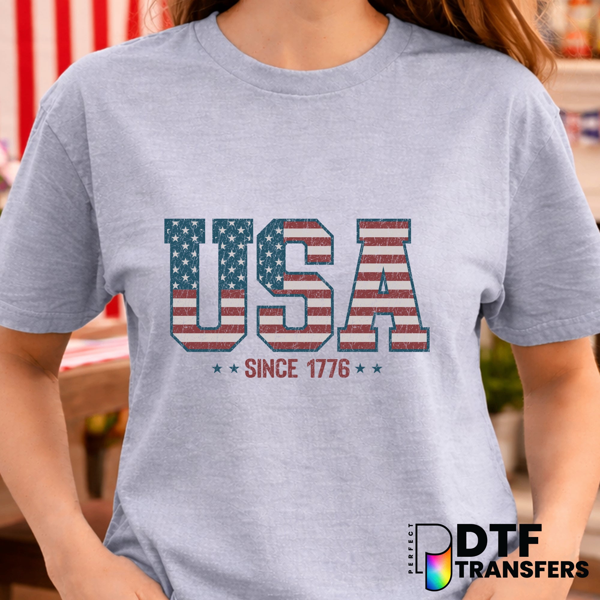 USA Retro Grunge Since 1776 – Fourth of July DTF Transfer
