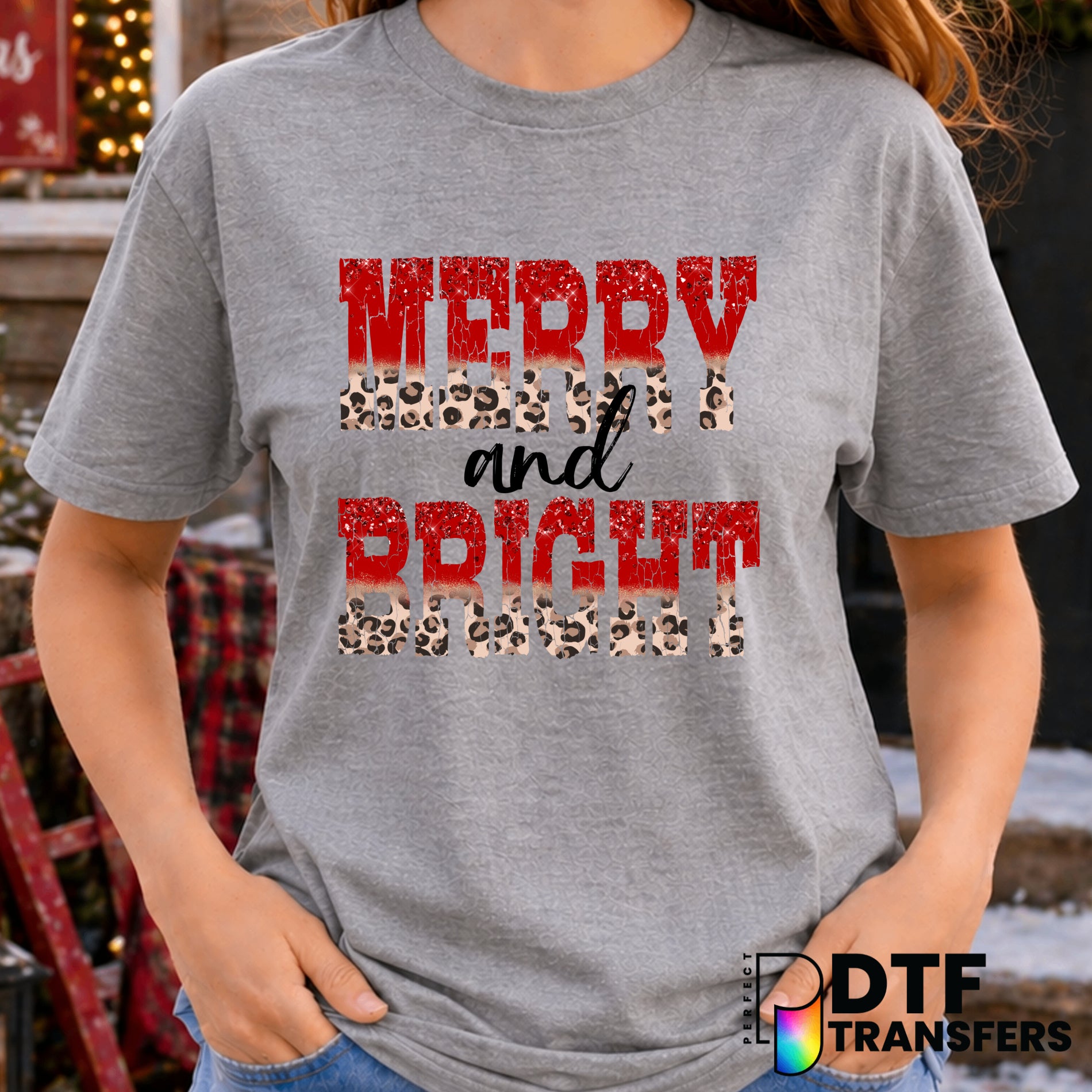 Merry and Bright Christmas – DTF Transfer