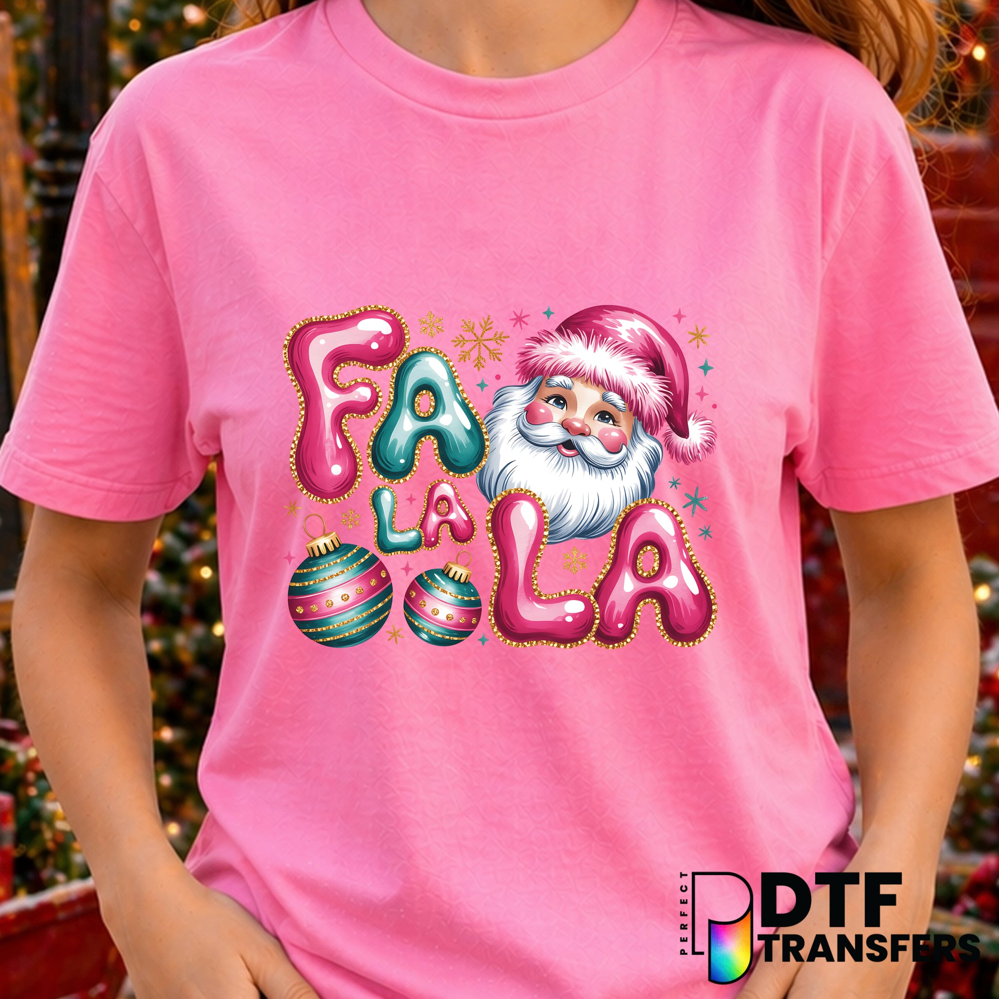Fa La La Santa Hat – Christmas DTF Transfer