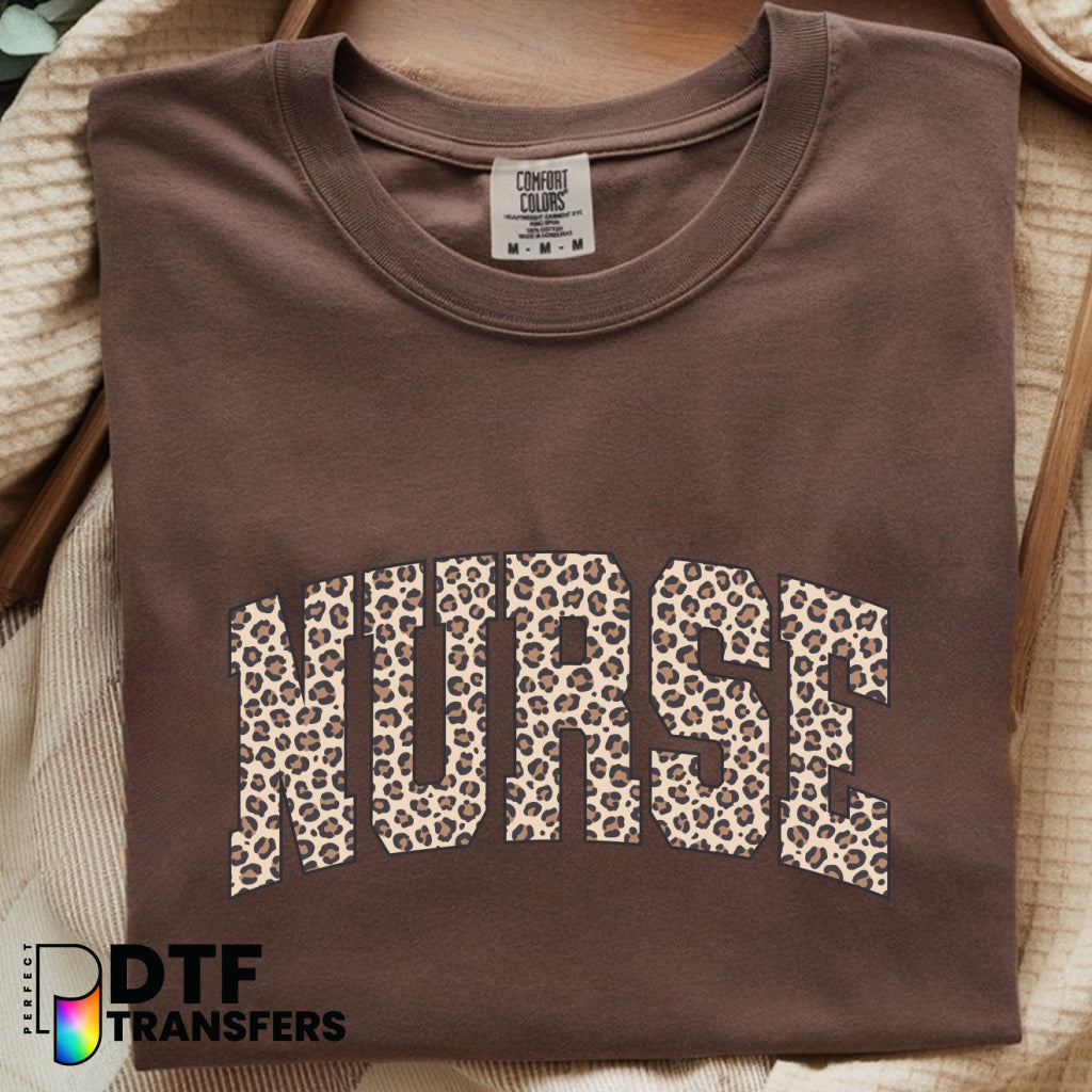 SCHOOL NURSE HEALTH Leopard Varsity Arch – School Nurse DTF Transfer