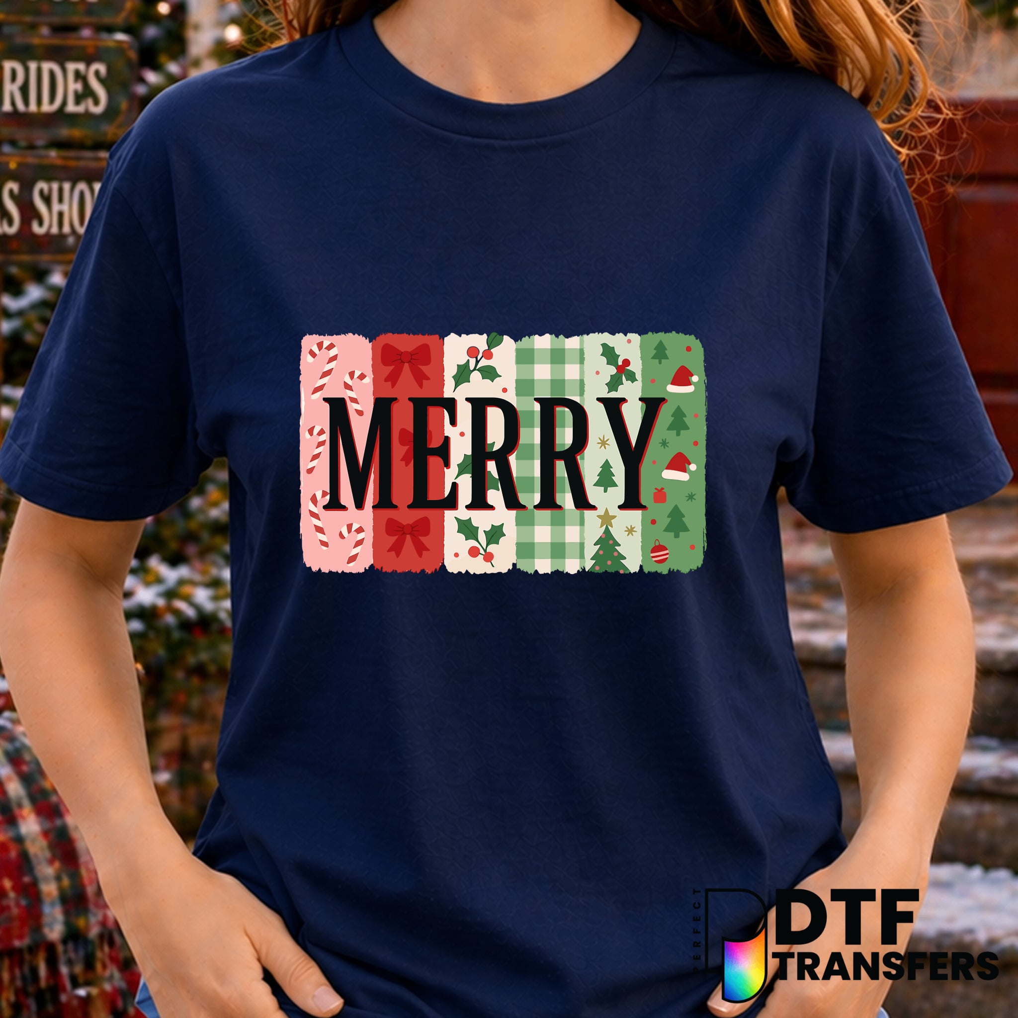 Merry & Bright – Christmas DTF Transfer