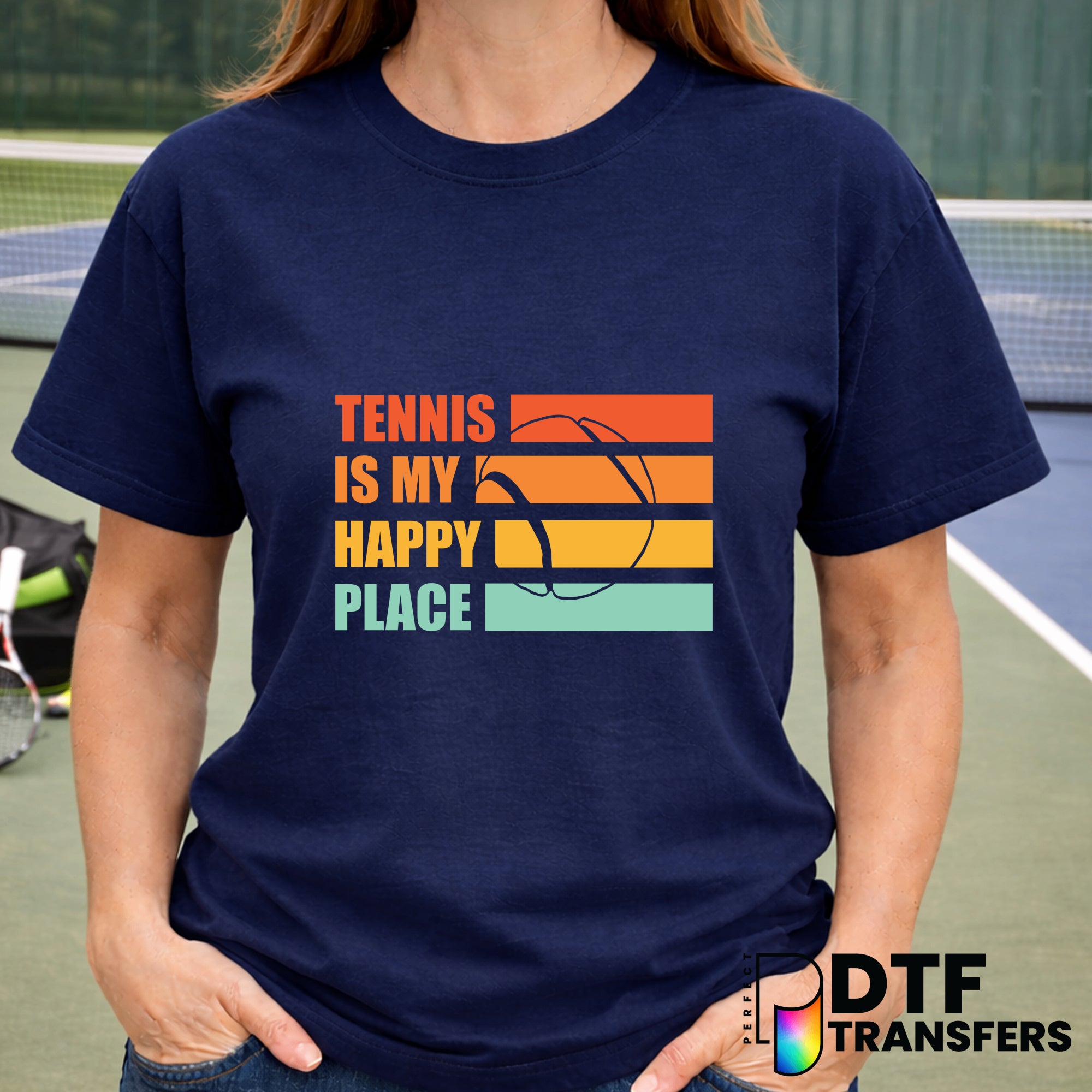 Tennis Is My Happy Place – Tennis DTF Transfer
