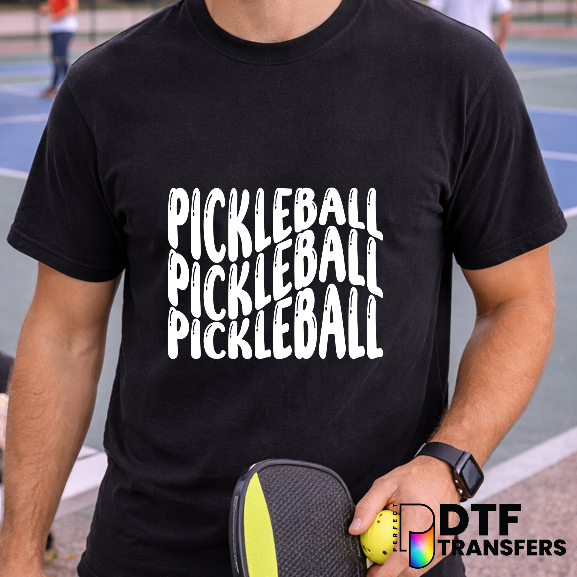 Pickleball Bubble Wavy Retro – Pickleball DTF Transfer