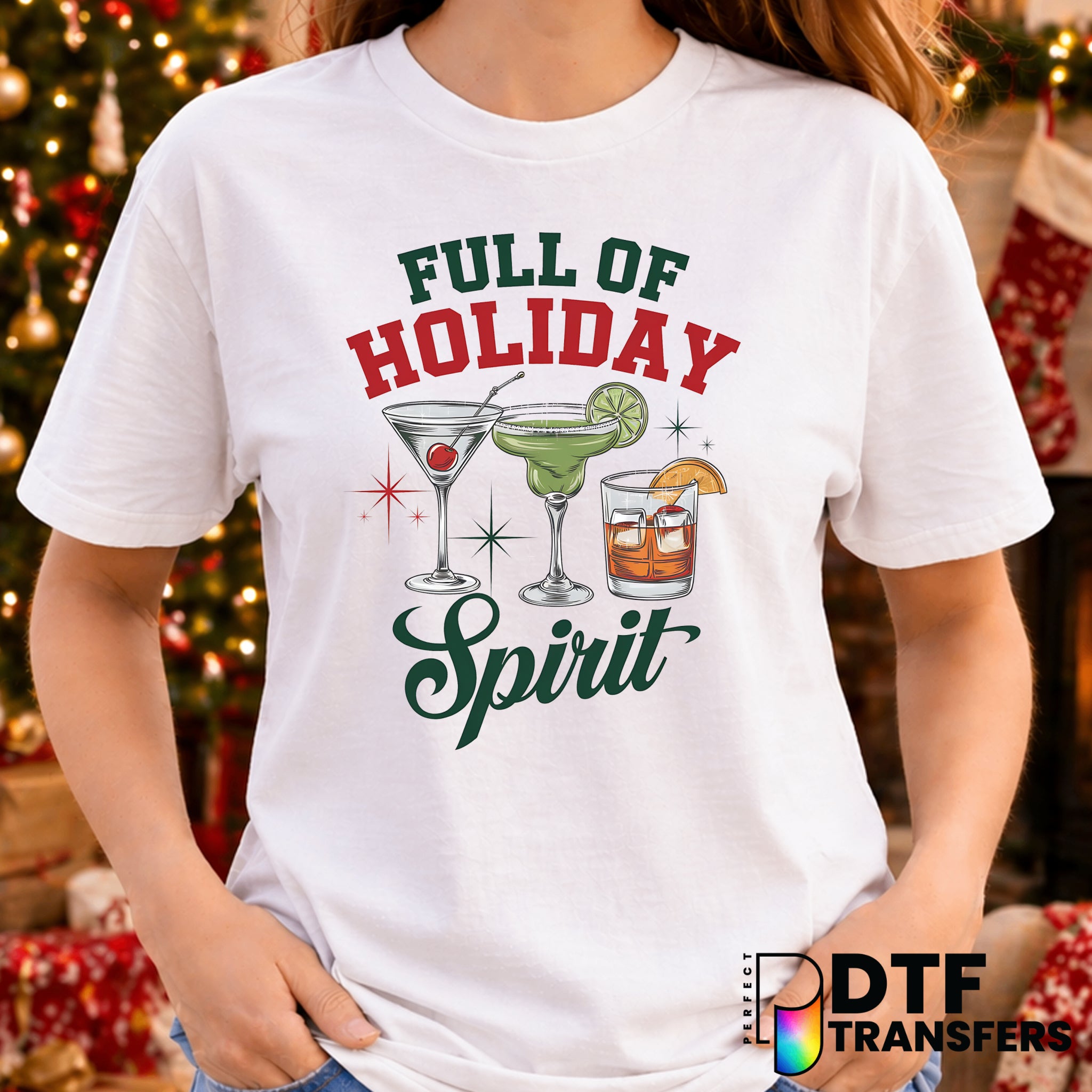 Full Of Holiday Spirit – Christmas DTF Transfer