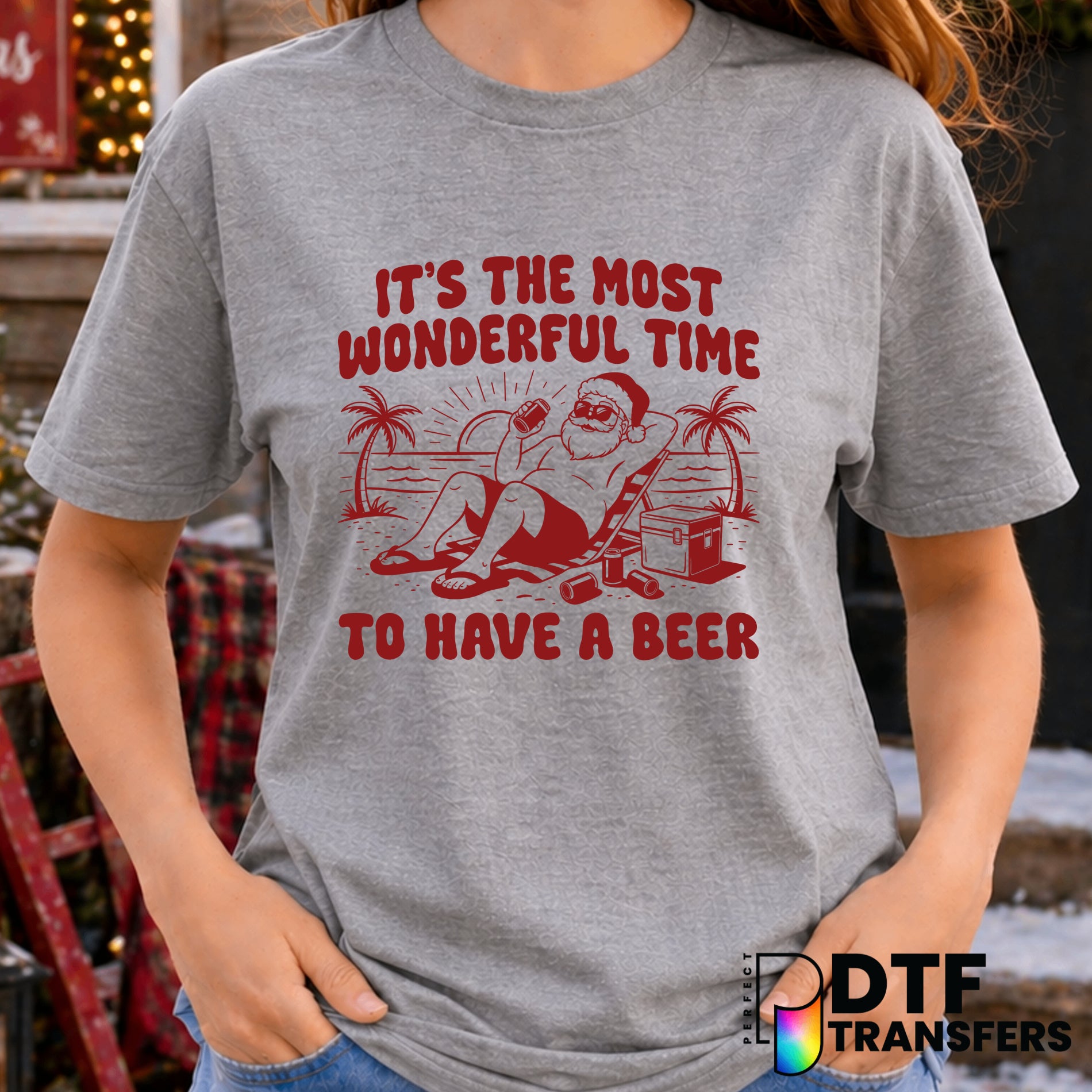 It's The Most Wonderful Time for A Beer – Christmas DTF Transfer