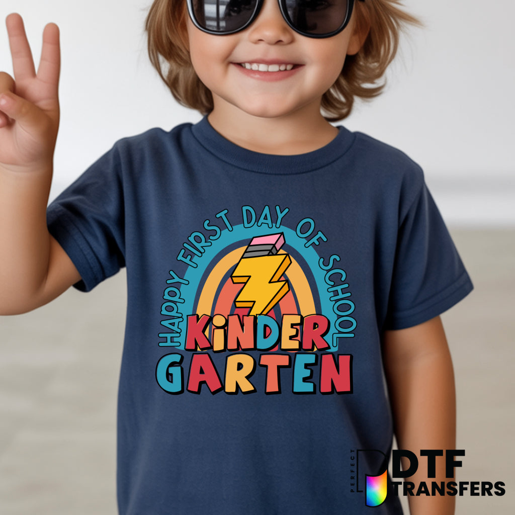 Happy First Day of School Kindergarten Welcome Back to School – Teacher DTF Transfer