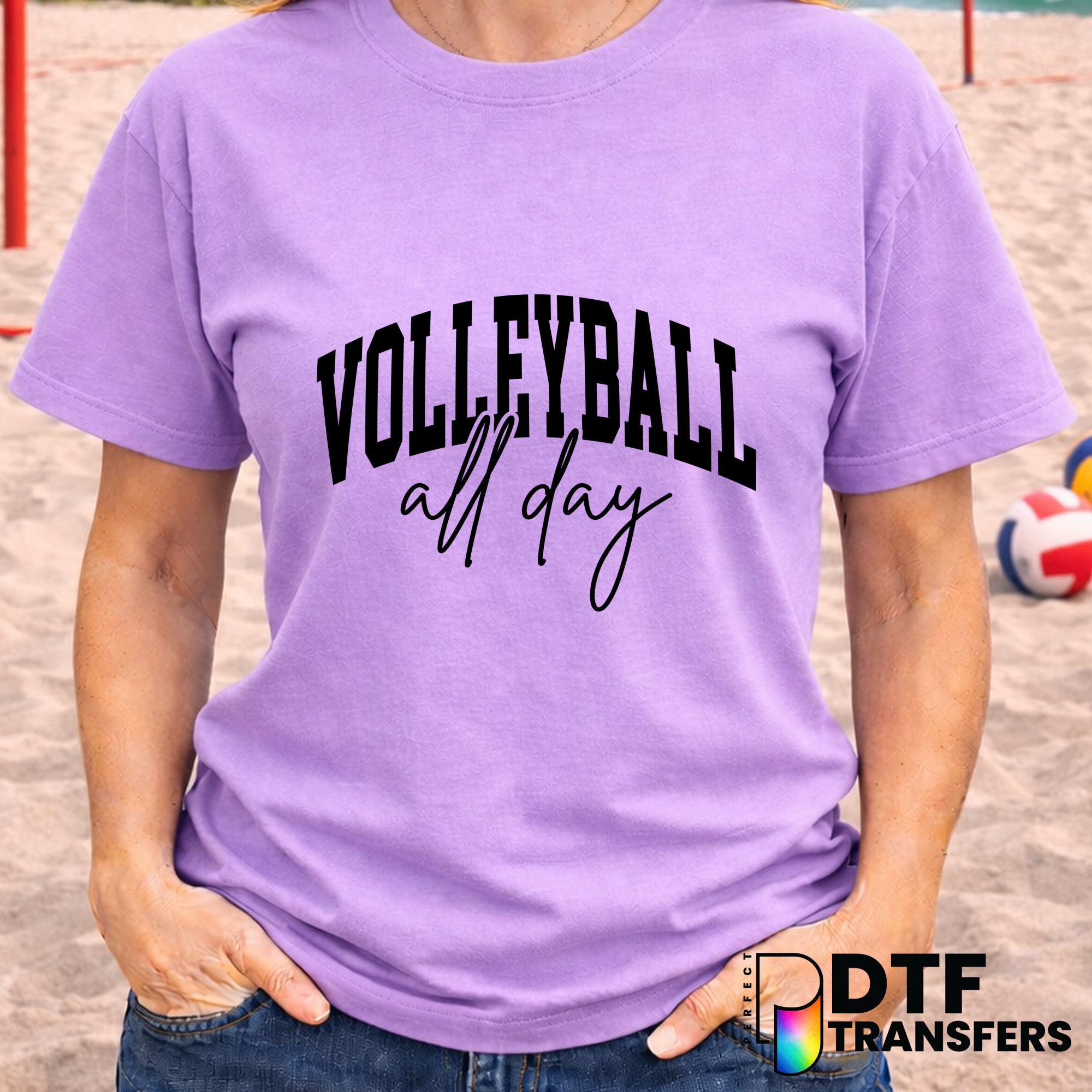Volleyball All Day – Volleyball DTF Transfer