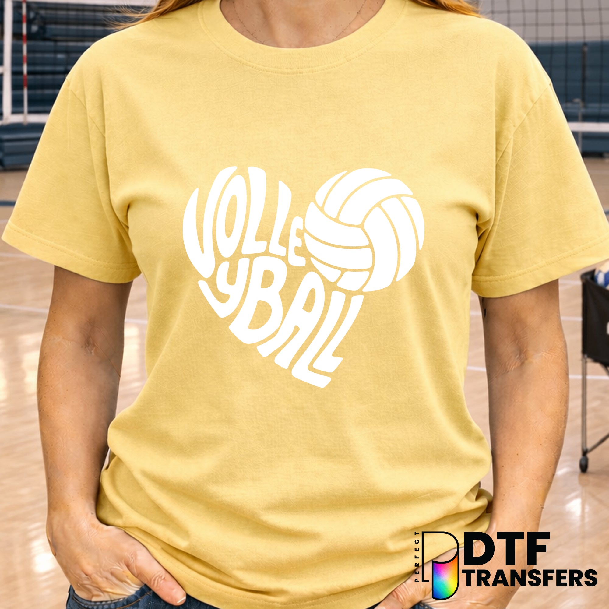 Volleyball Heart Lettering – DTF Transfer