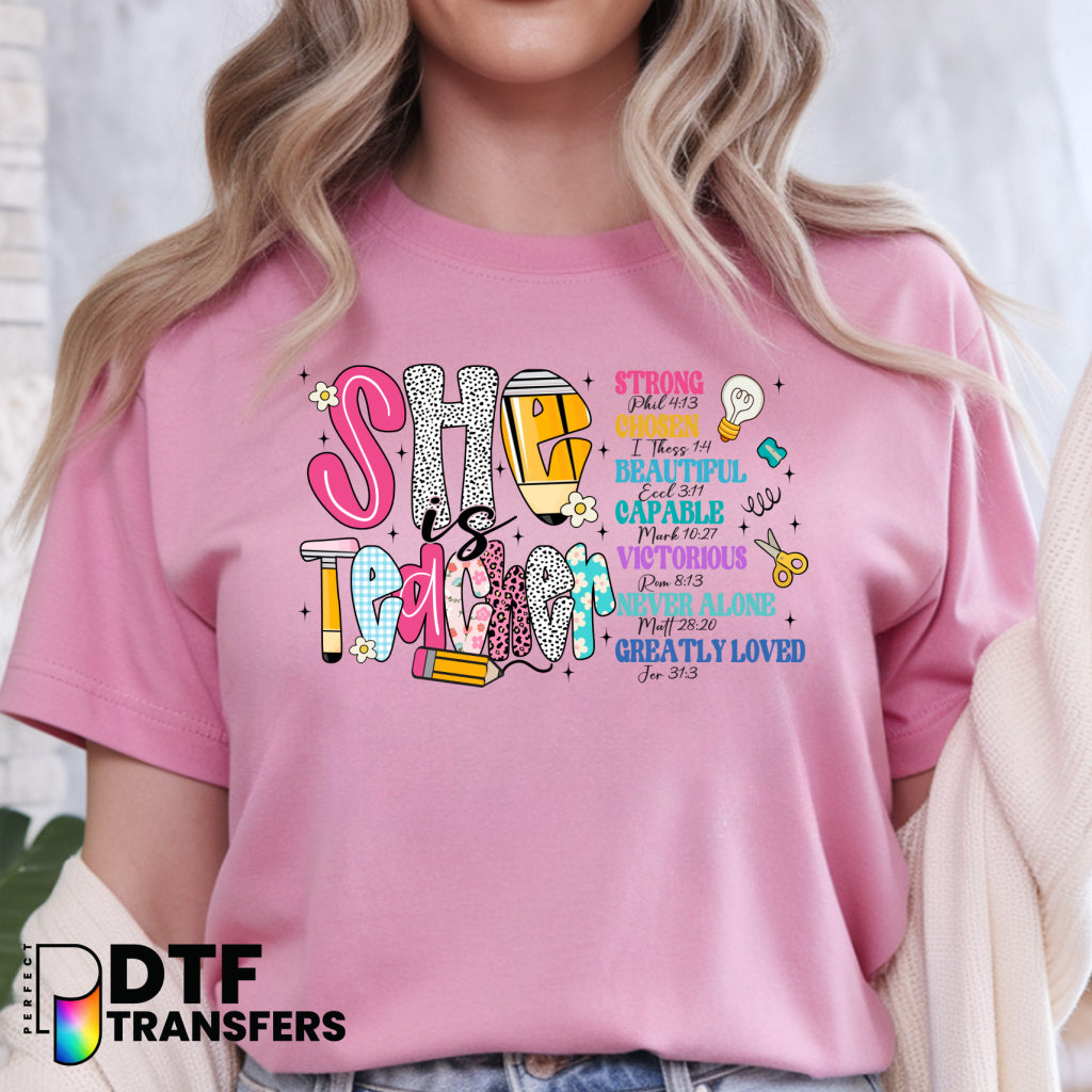 She is a Teacher Proverbs 31:26 – Religious Teacher DTF Transfer