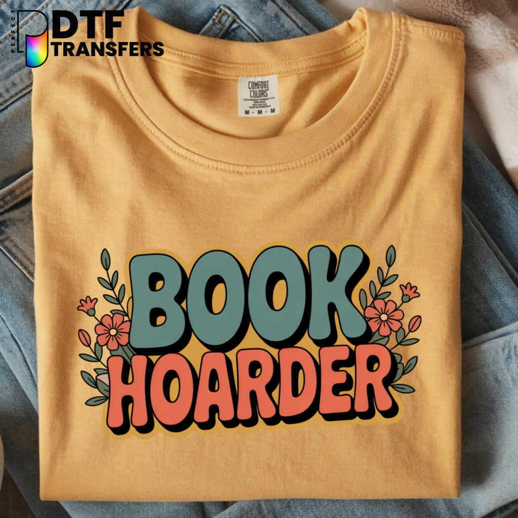 Stack of Books with Floral Design – Teacher DTF Transfer
