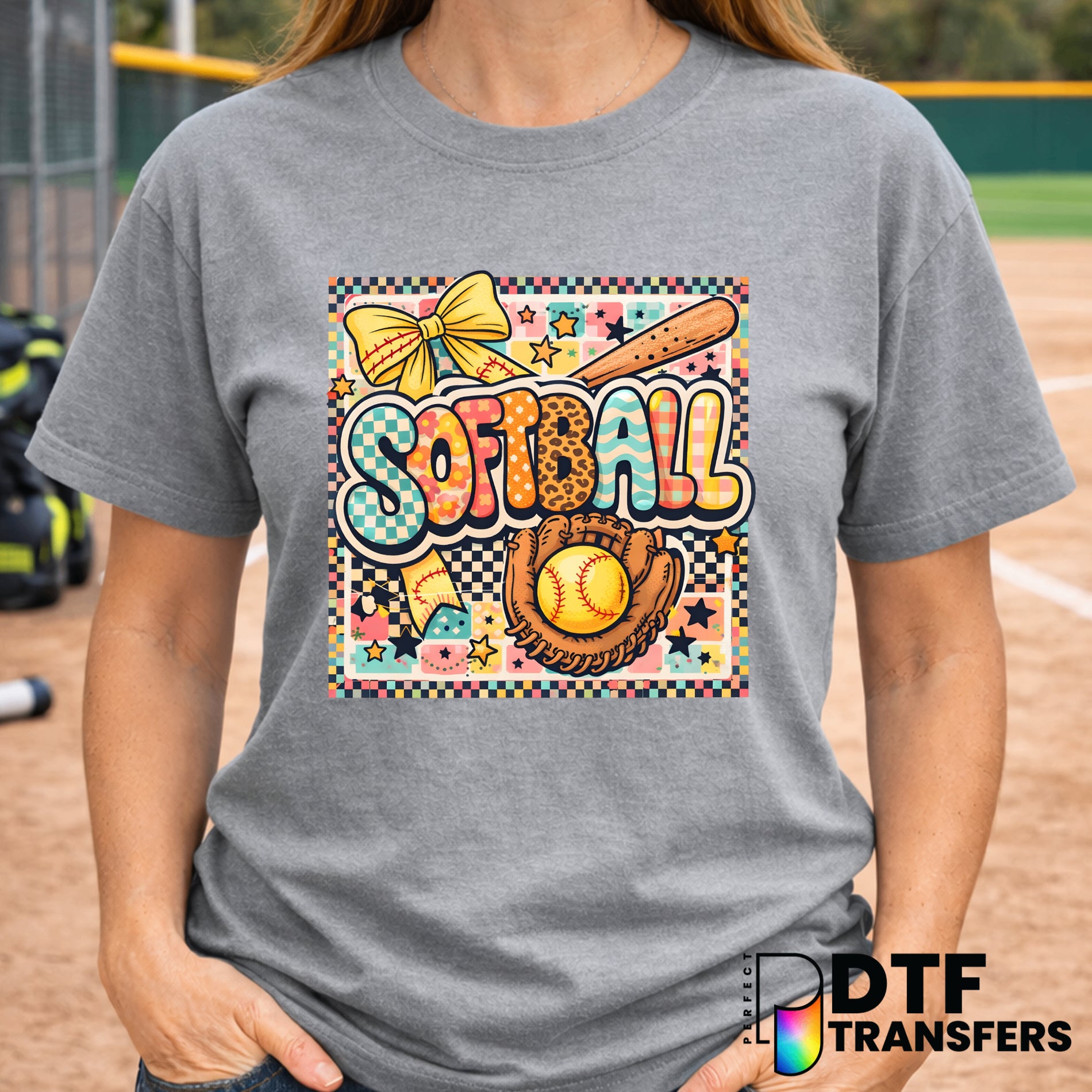 SOFTBALL Retro Text – Softball DTF Transfer