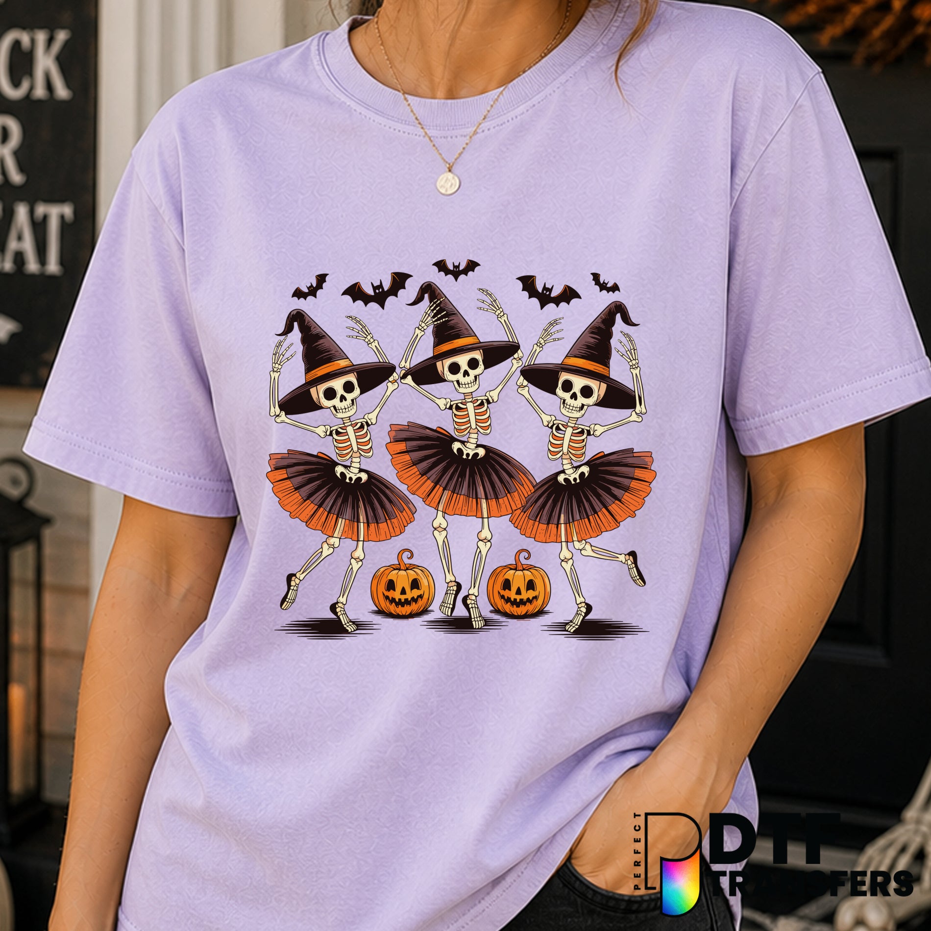 Dancing Skeleton Witches – Halloween DTF Transfer