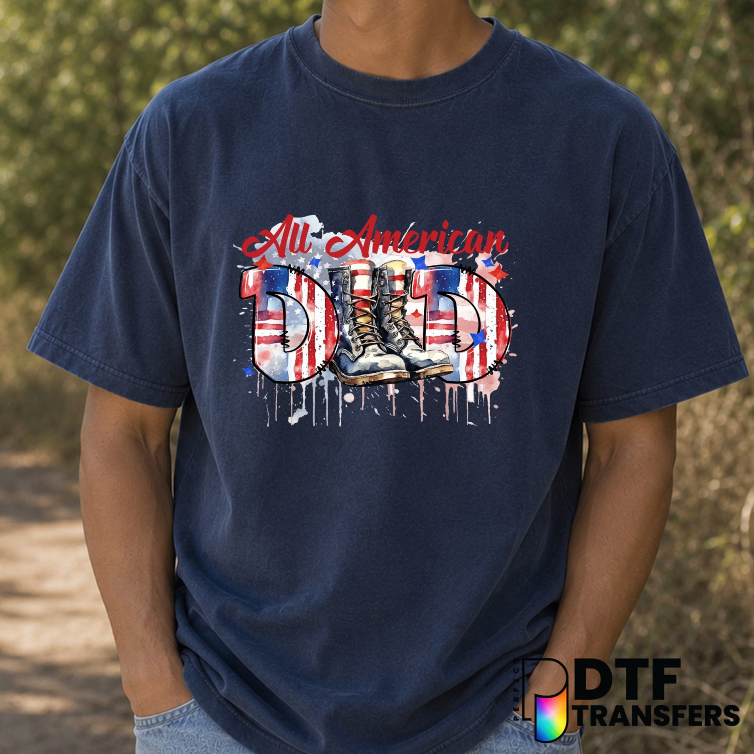 All American Dad – Father's Day DTF Transfer (view 1 of 2) – by Perfect DTF Transfers – Premade DTF Transfers – Father's D...