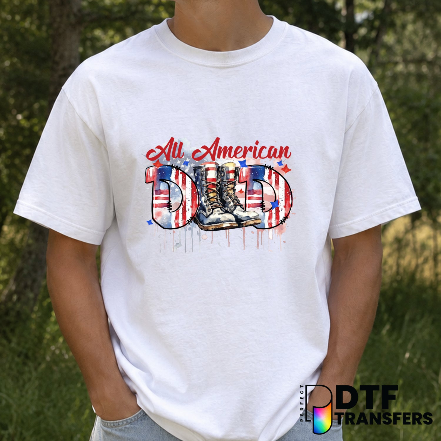 All American Dad – Father's Day DTF Transfer (view 2 of 2) – by Perfect DTF Transfers – Premade DTF Transfers – Father's D...