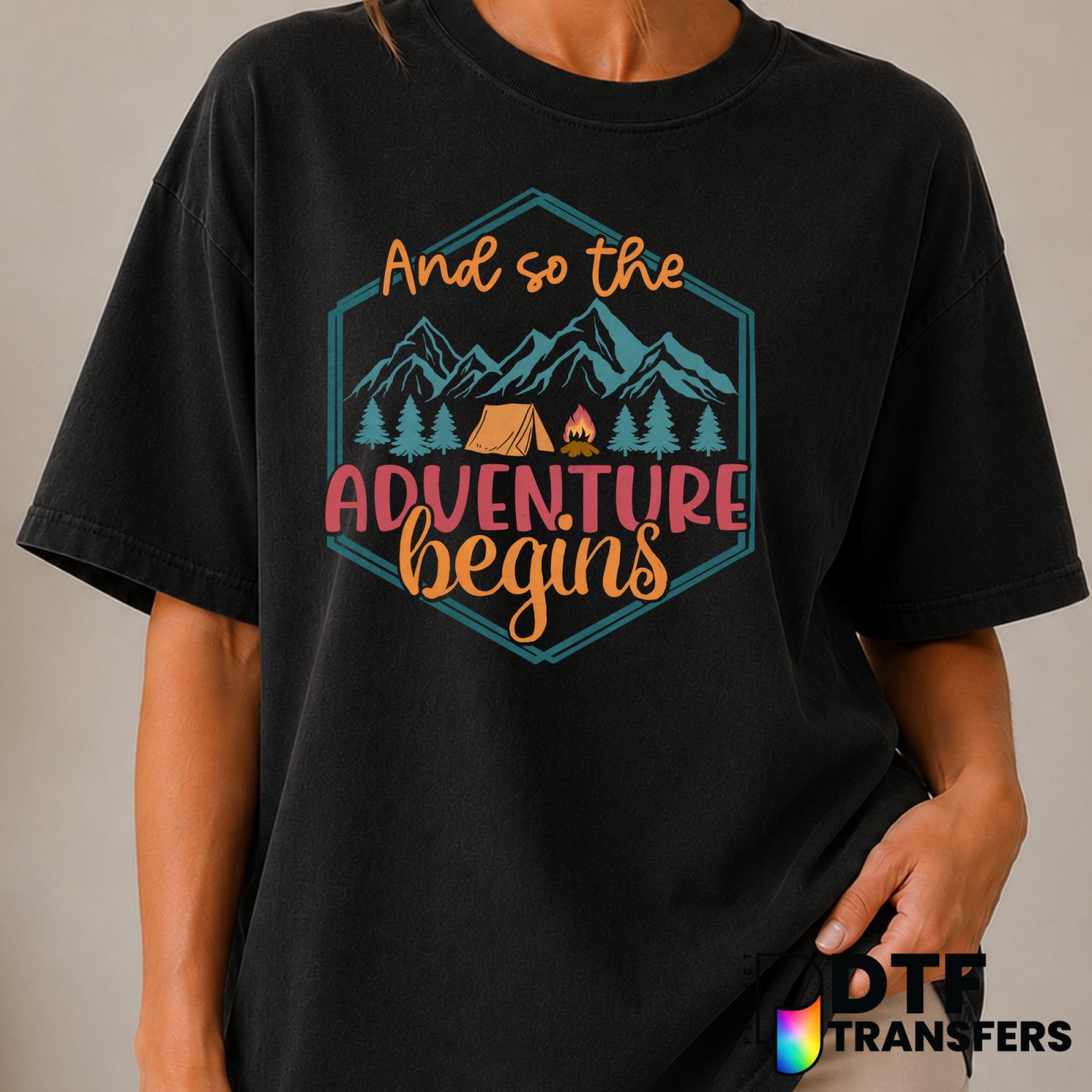 And So The Adventure Begins – Camping DTF Transfer – by Perfect DTF Transfers – Premade DTF Transfers – Camping, Outdoor