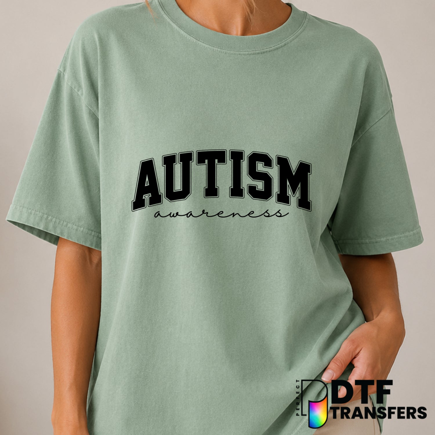 AUTISM AWARENESS Varsity Arch – DTF Transfer (view 1 of 2) – by Perfect DTF Transfers – Premade DTF Transfers – Autism Awa...