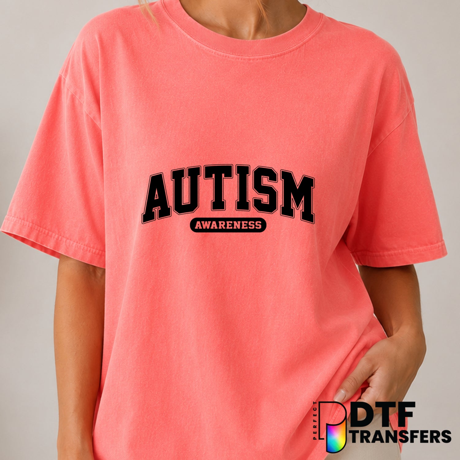 Autism Awareness Varsity Puzzle Piece – DTF Transfer (view 2 of 2) – by Perfect DTF Transfers – Premade DTF Transfers – Au...