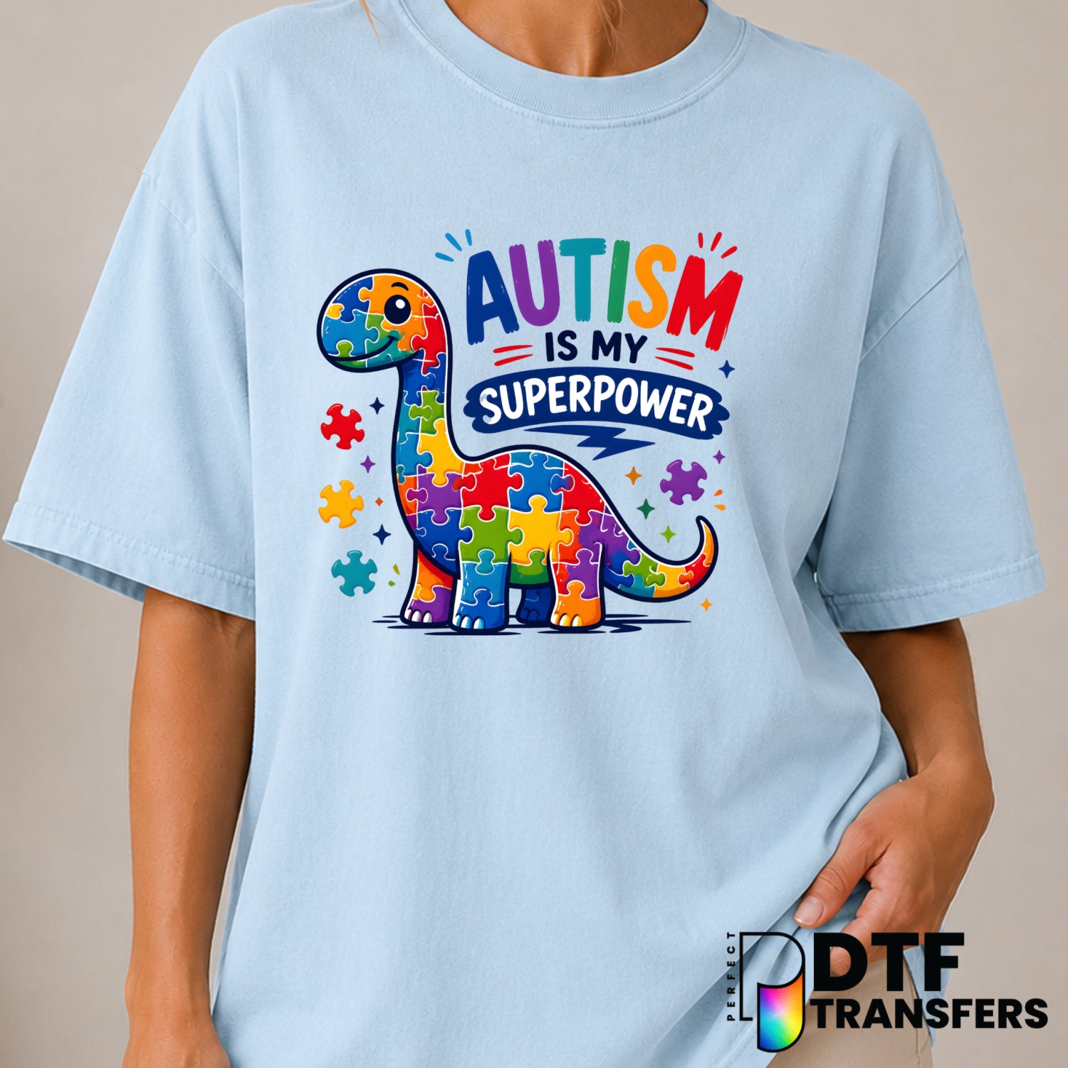 Autism Is My Superpower – Autism Awareness DTF Transfer (view 1 of 2) – by Perfect DTF Transfers – Premade DTF Transfers –...