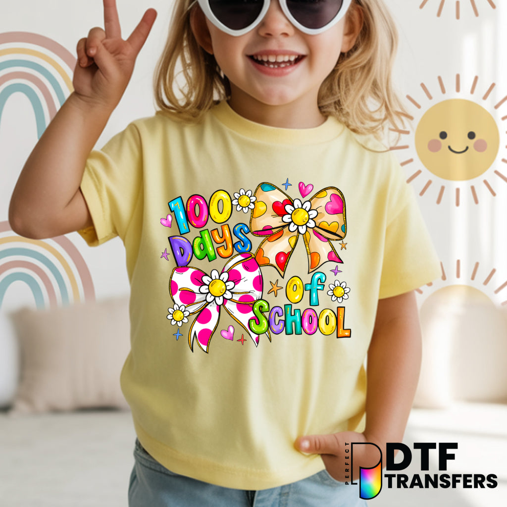100 DAYS Coquette Floral – Teacher DTF Transfer