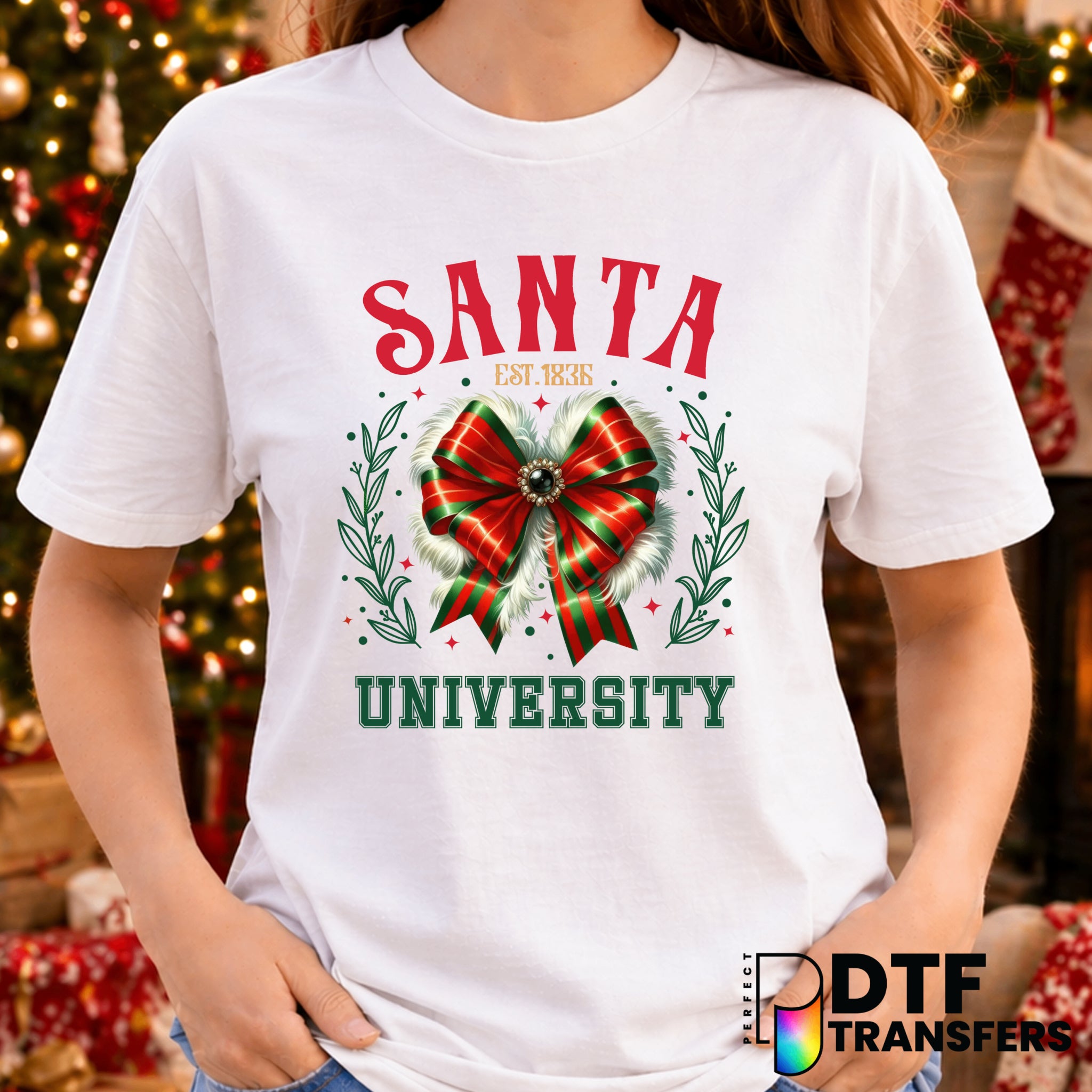 Santa University – Christmas DTF Transfer