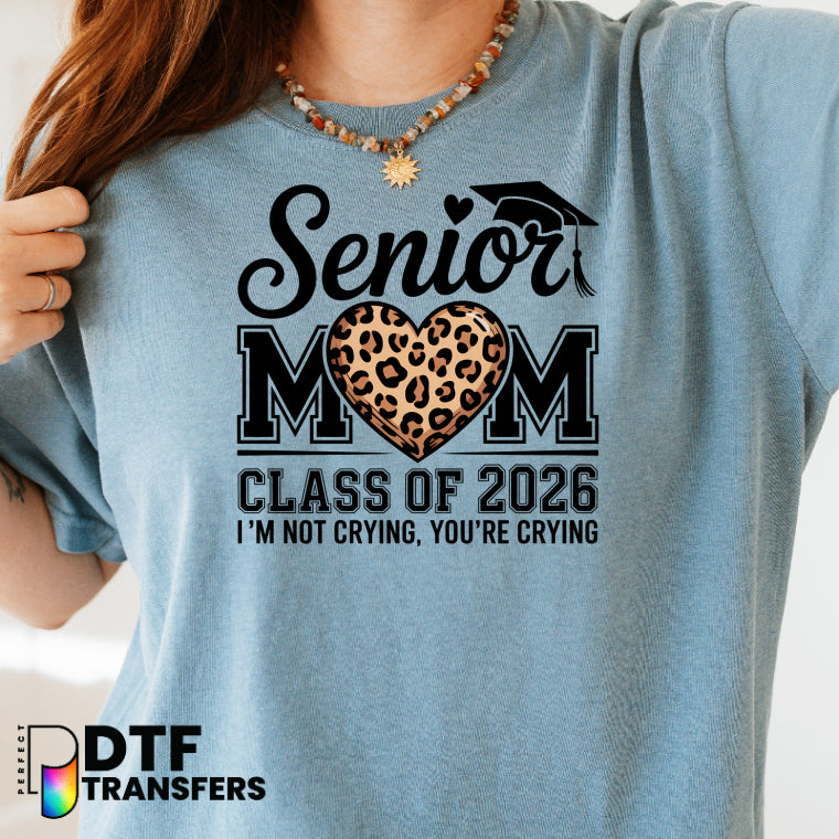 Leopard Heart Senior Mom Class of 2026 – Teacher DTF Transfer