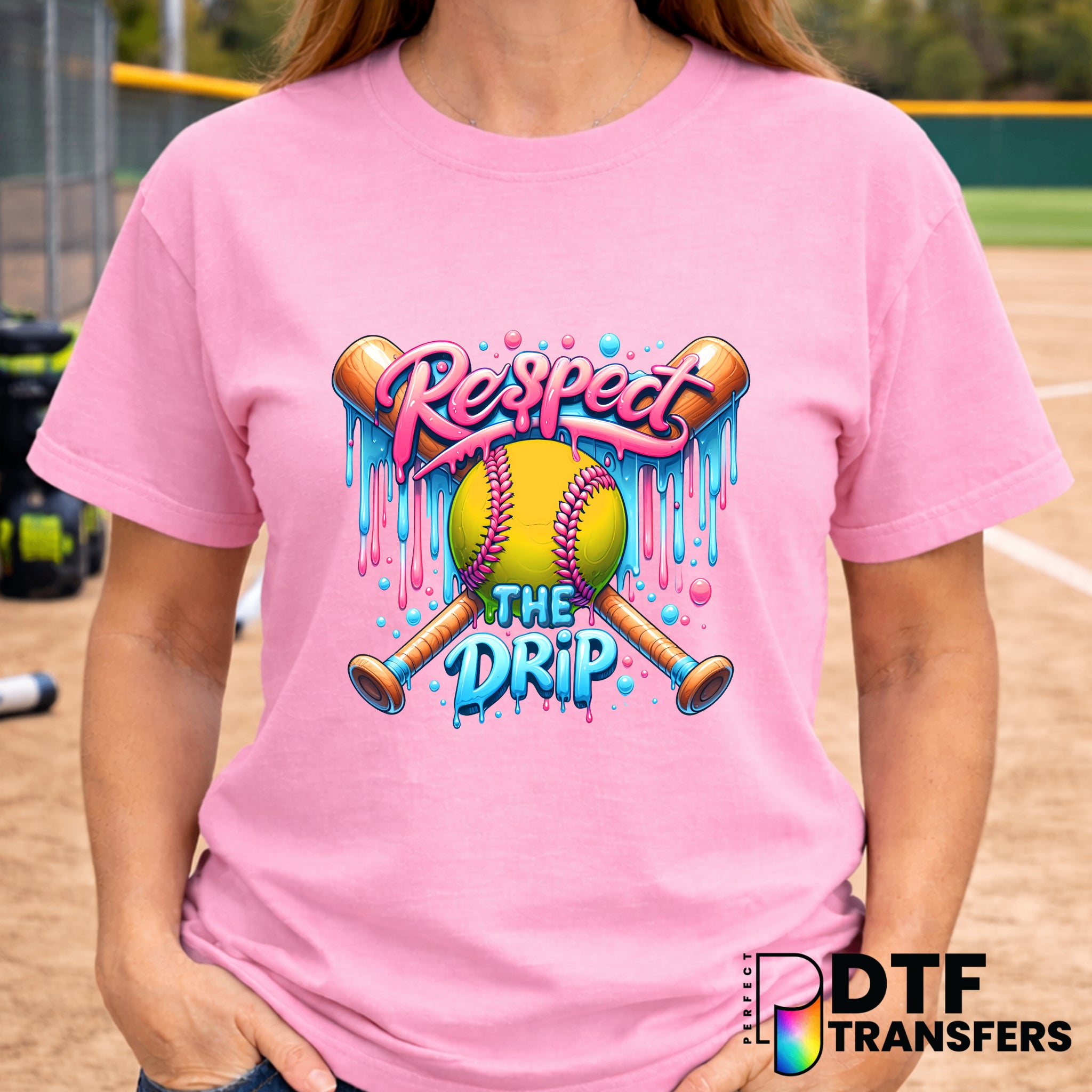 Respect the Drip Mom – Softball DTF Transfer