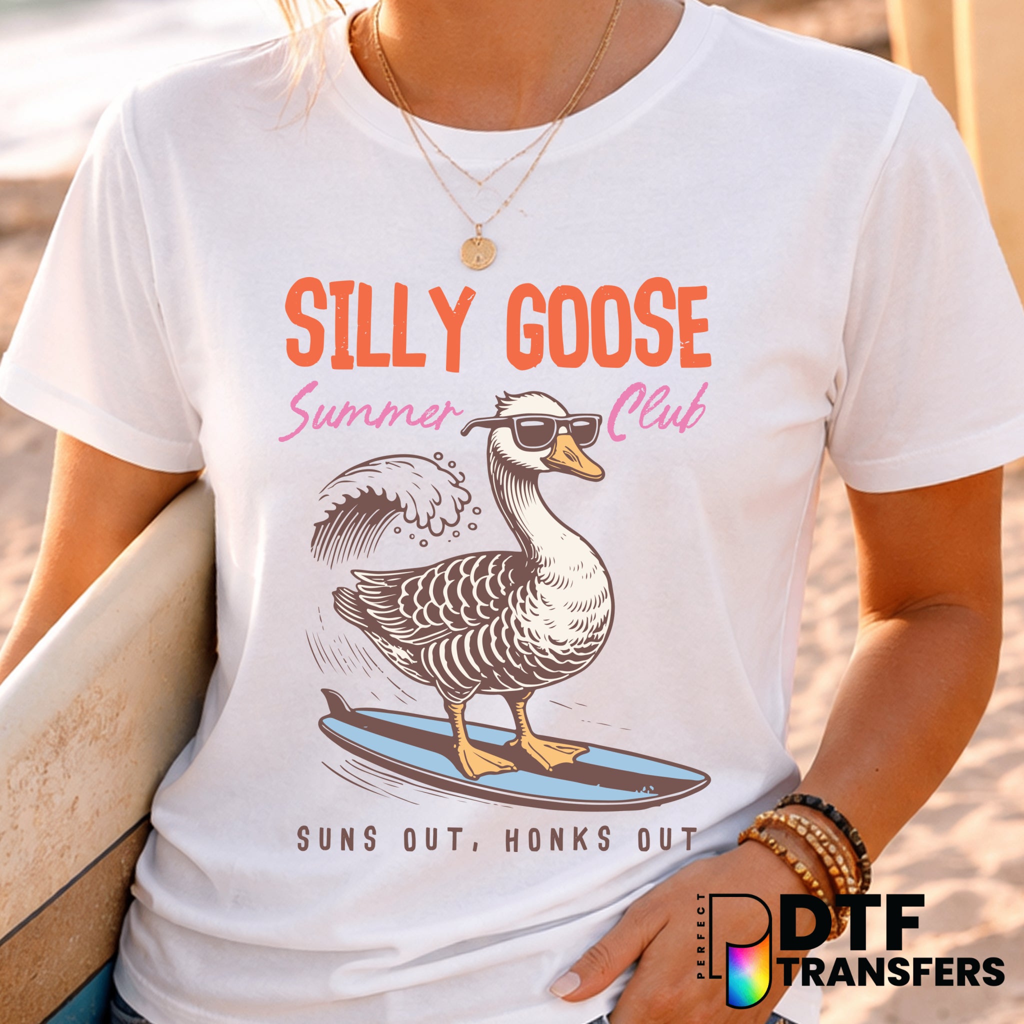 Silly Goose Summer Club Surfing – DTF Transfer