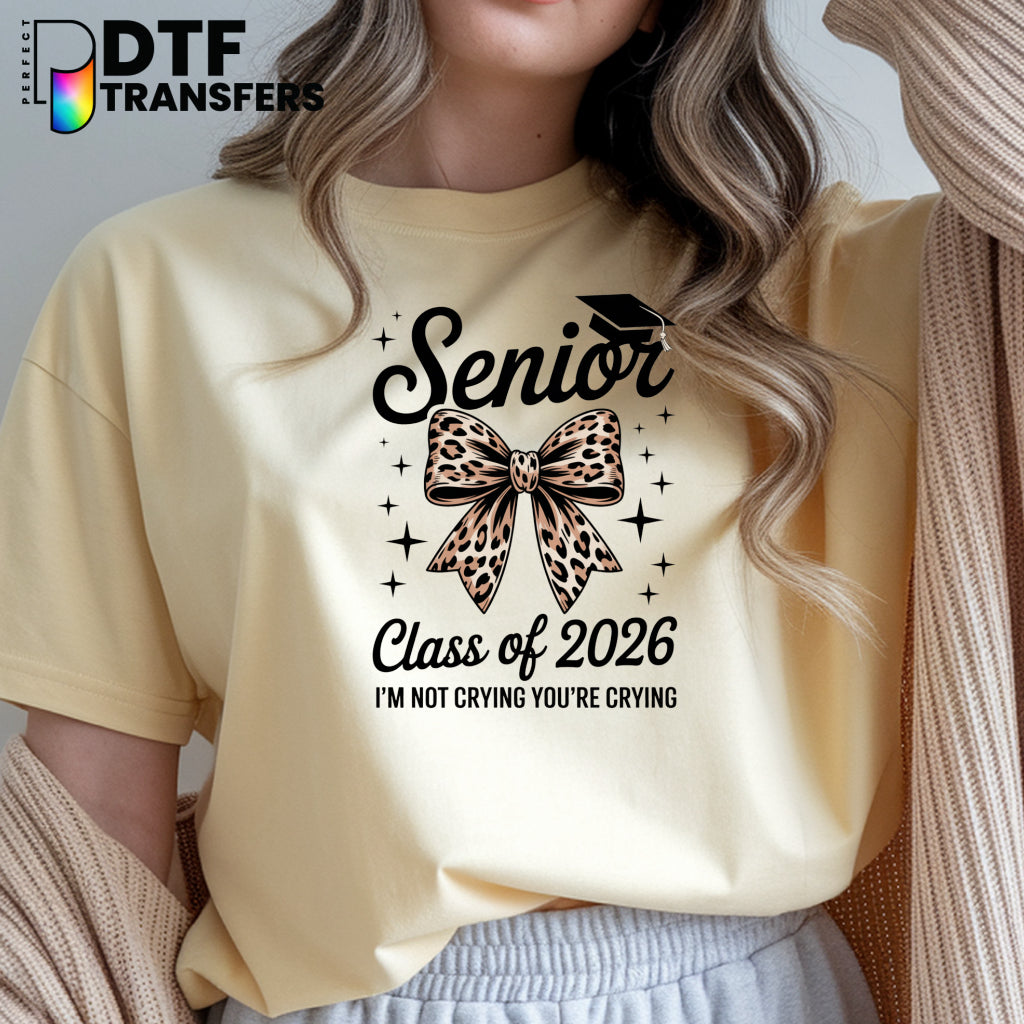 Senior Leopard Bow Class of 2026 – Teacher DTF Transfer