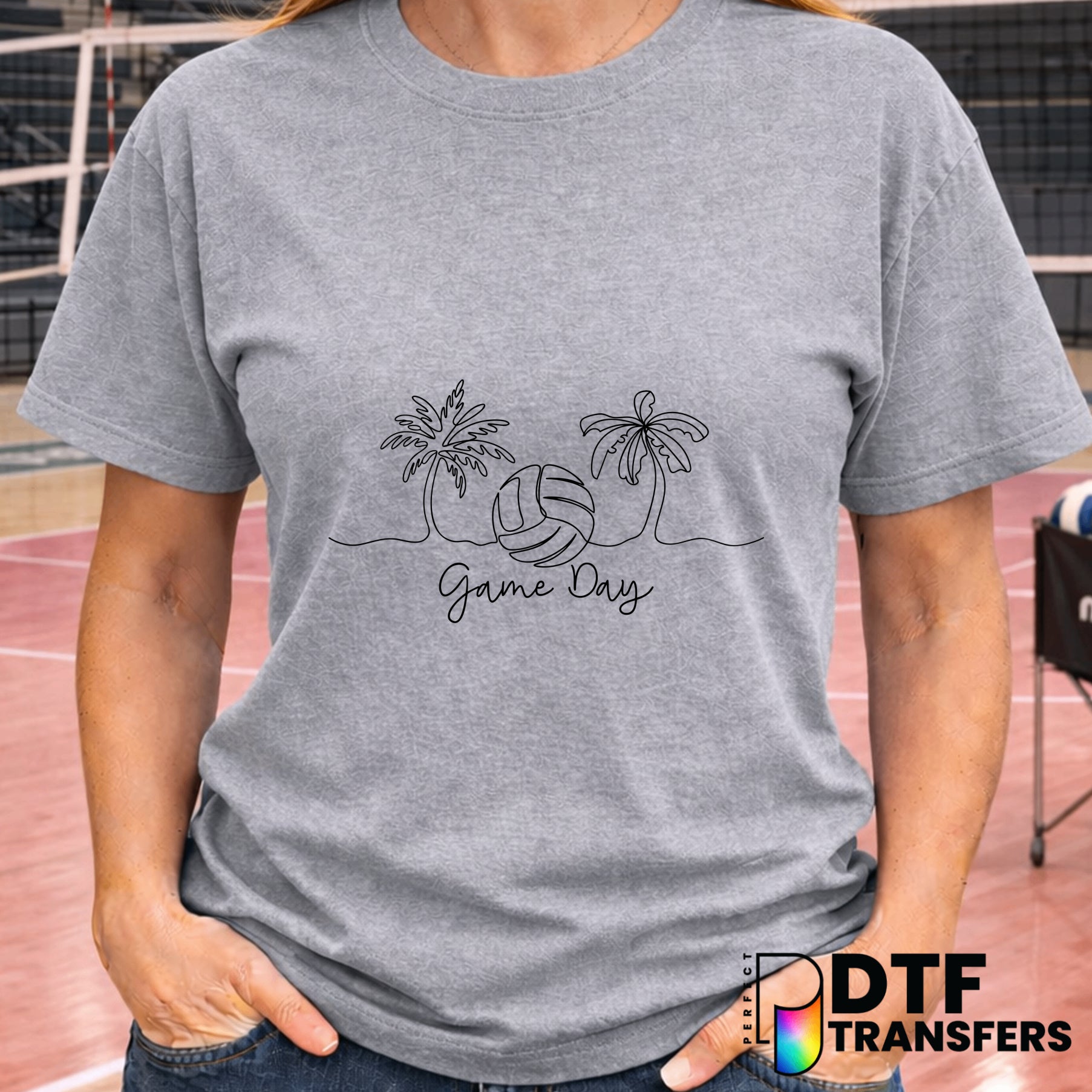 Game Day Volleyball Palm Tree Summer – DTF Transfer