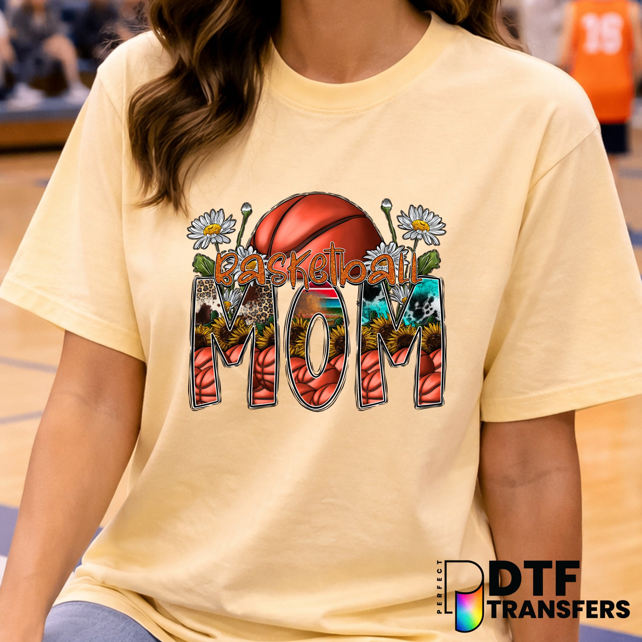 Basketball Mom Sunflowers – Basketball DTF Transfer