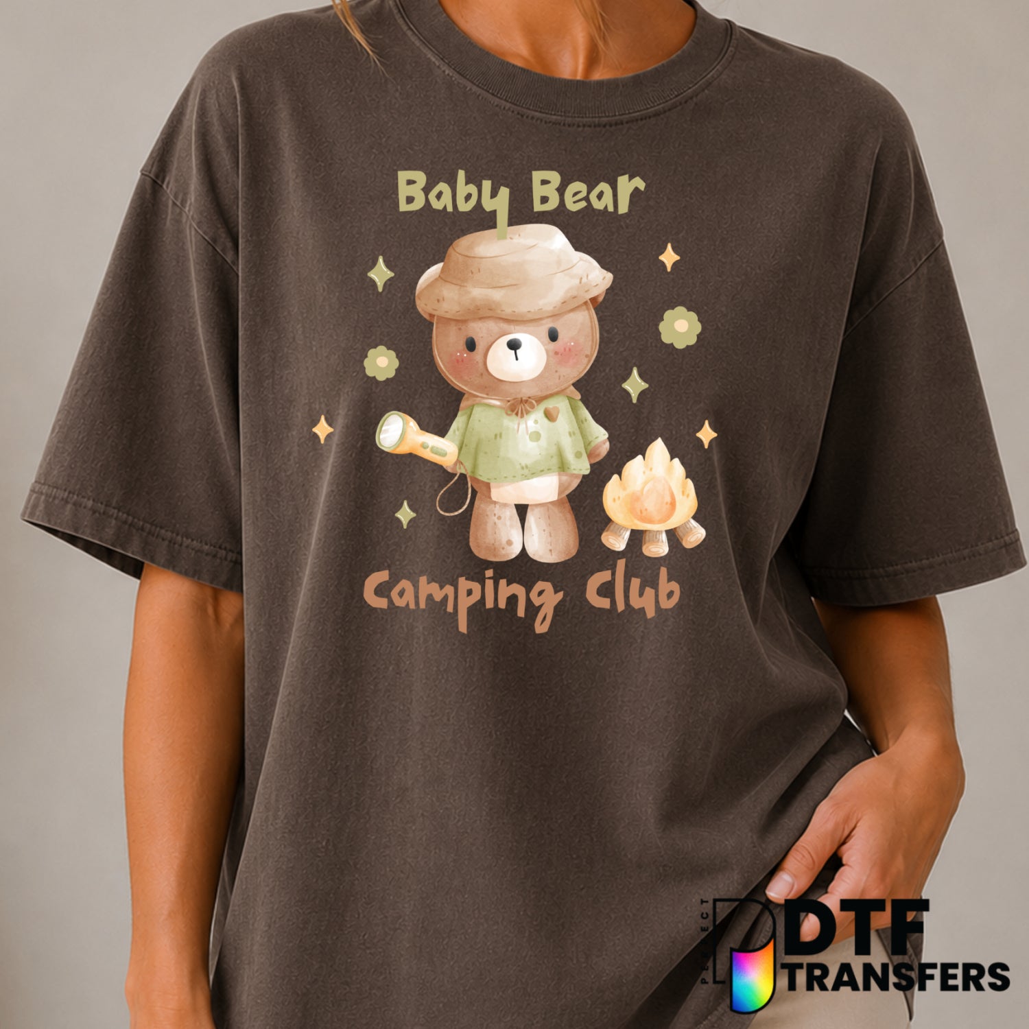 Baby Bear Camping Club – Camping DTF Transfer (view 2 of 2) – by Perfect DTF Transfers – Premade DTF Transfers – Camping,...