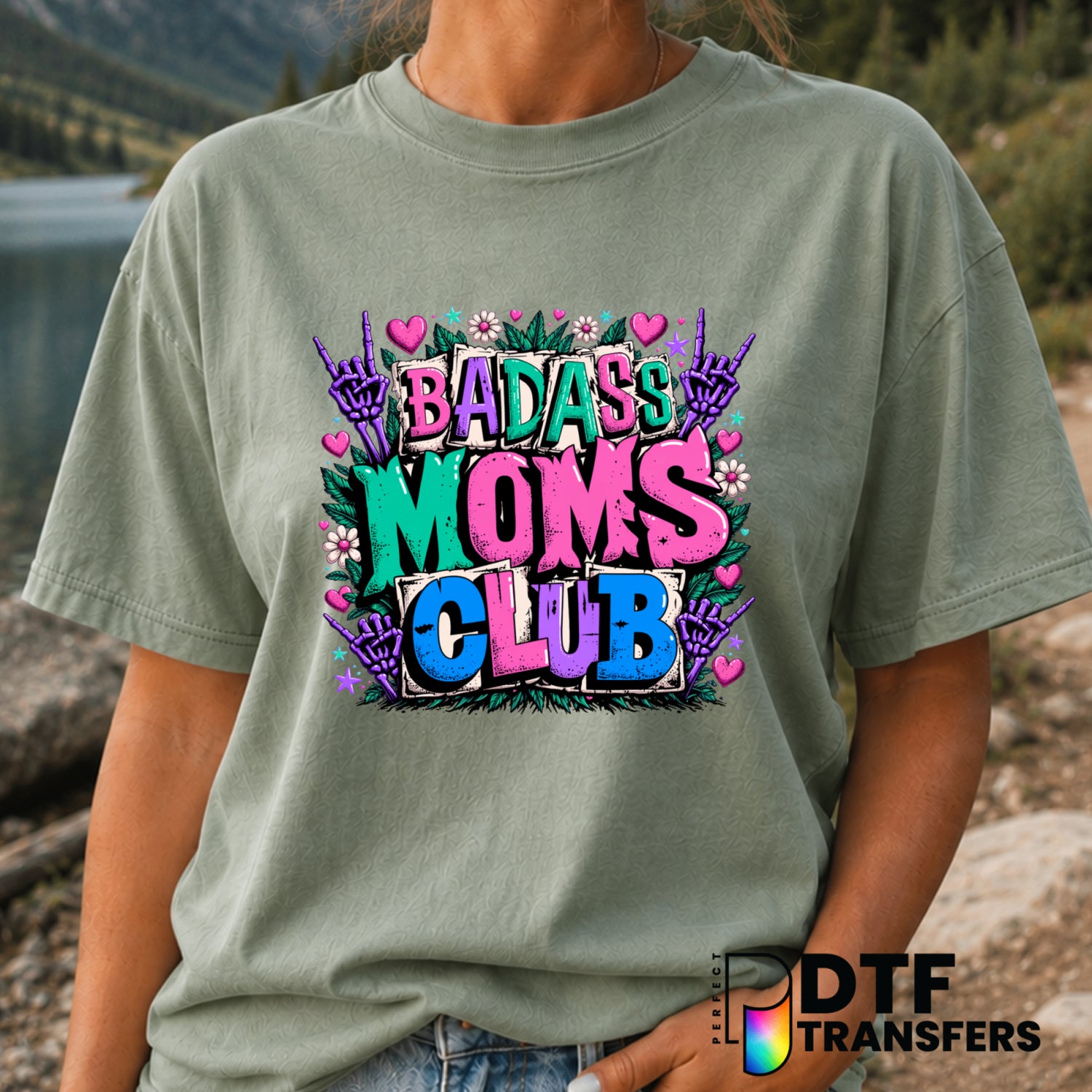 Badass Mom's Club – Mother's Day DTF Transfer (view 2 of 2) – by Perfect DTF Transfers – Premade DTF Transfers – Mother's...