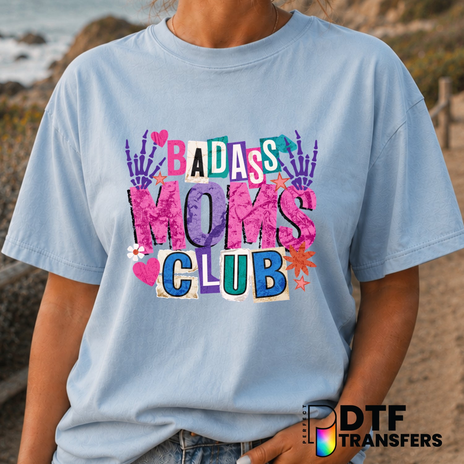 Badass Moms Club – Mother's Day DTF Transfer (view 1 of 2) – by Perfect DTF Transfers – Premade DTF Transfers – Mother's D...