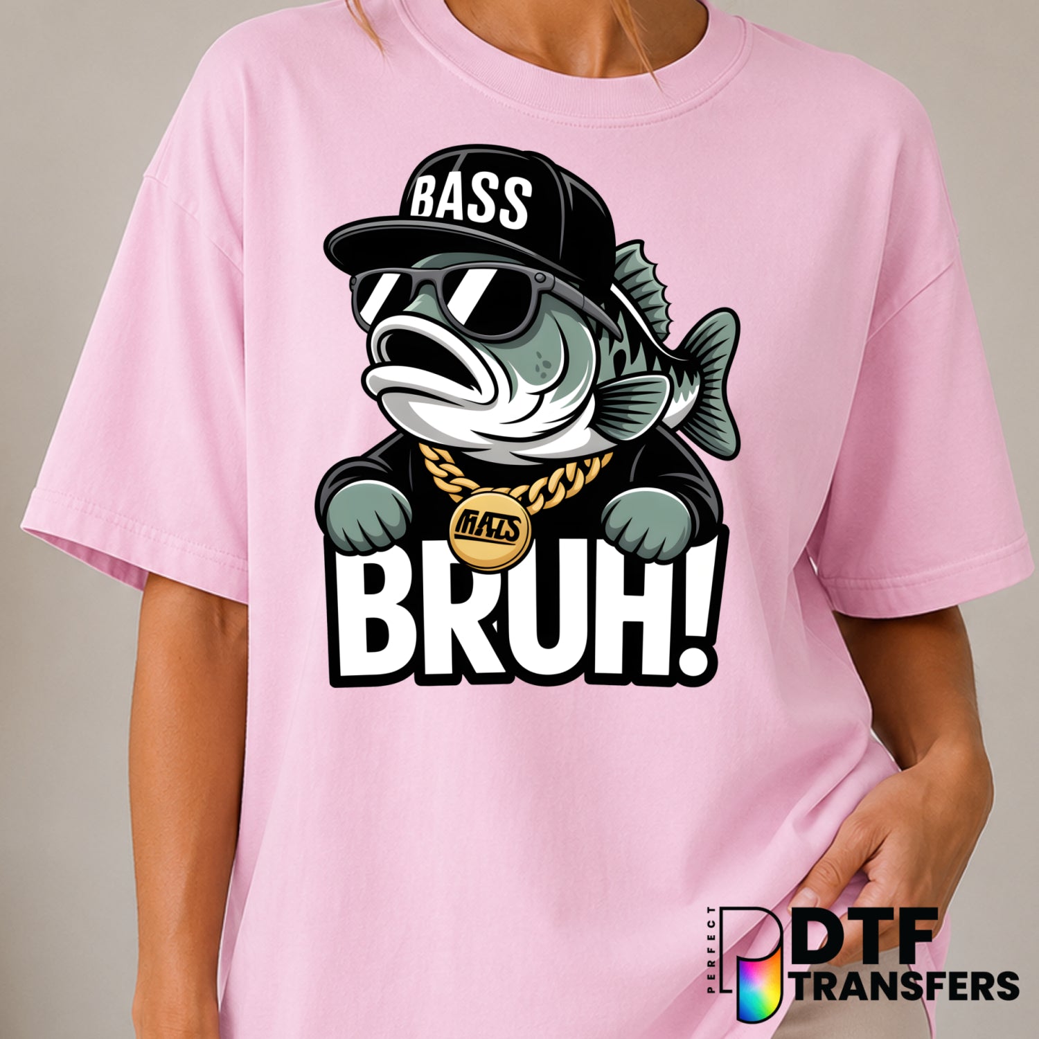 Bass Bruh – Fishing DTF Transfer (view 1 of 2) – by Perfect DTF Transfers – Premade DTF Transfers – Fishing, Outdoor
