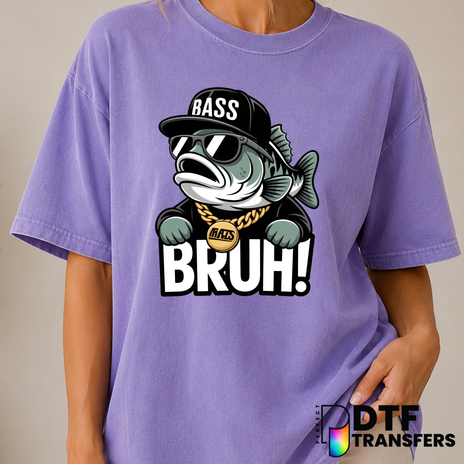 Bass Bruh – Fishing DTF Transfer (view 2 of 2) – by Perfect DTF Transfers – Premade DTF Transfers – Fishing, Outdoor