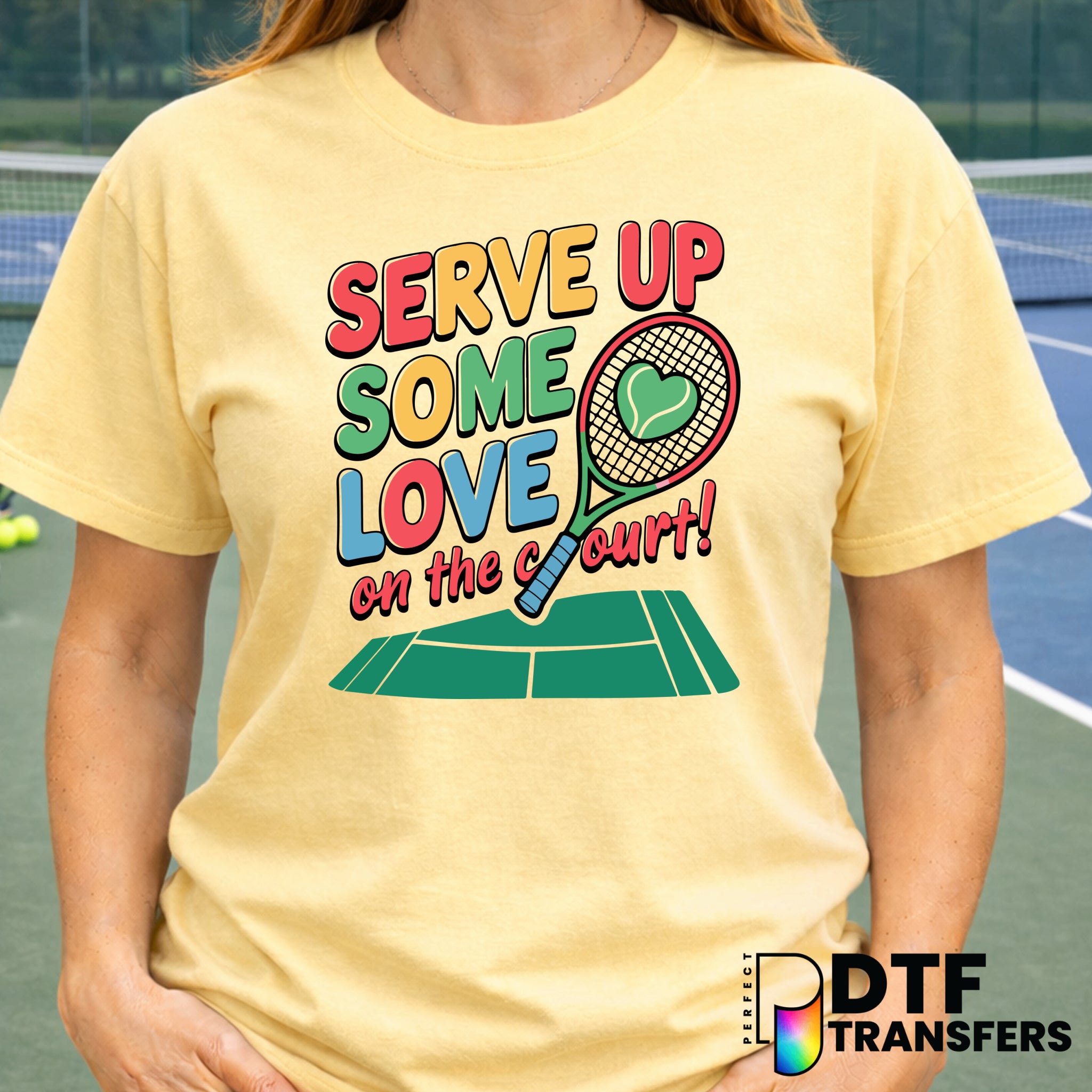 Serve Up Some Love On the Court – Tennis DTF Transfer