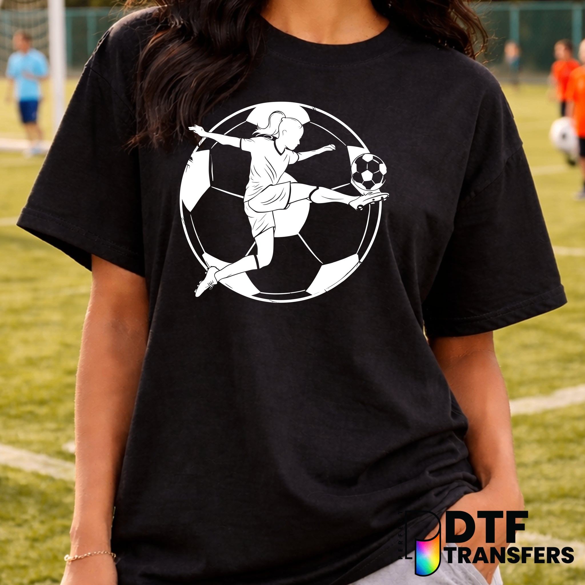 Soccer Girl Kicking – Soccer DTF Transfer