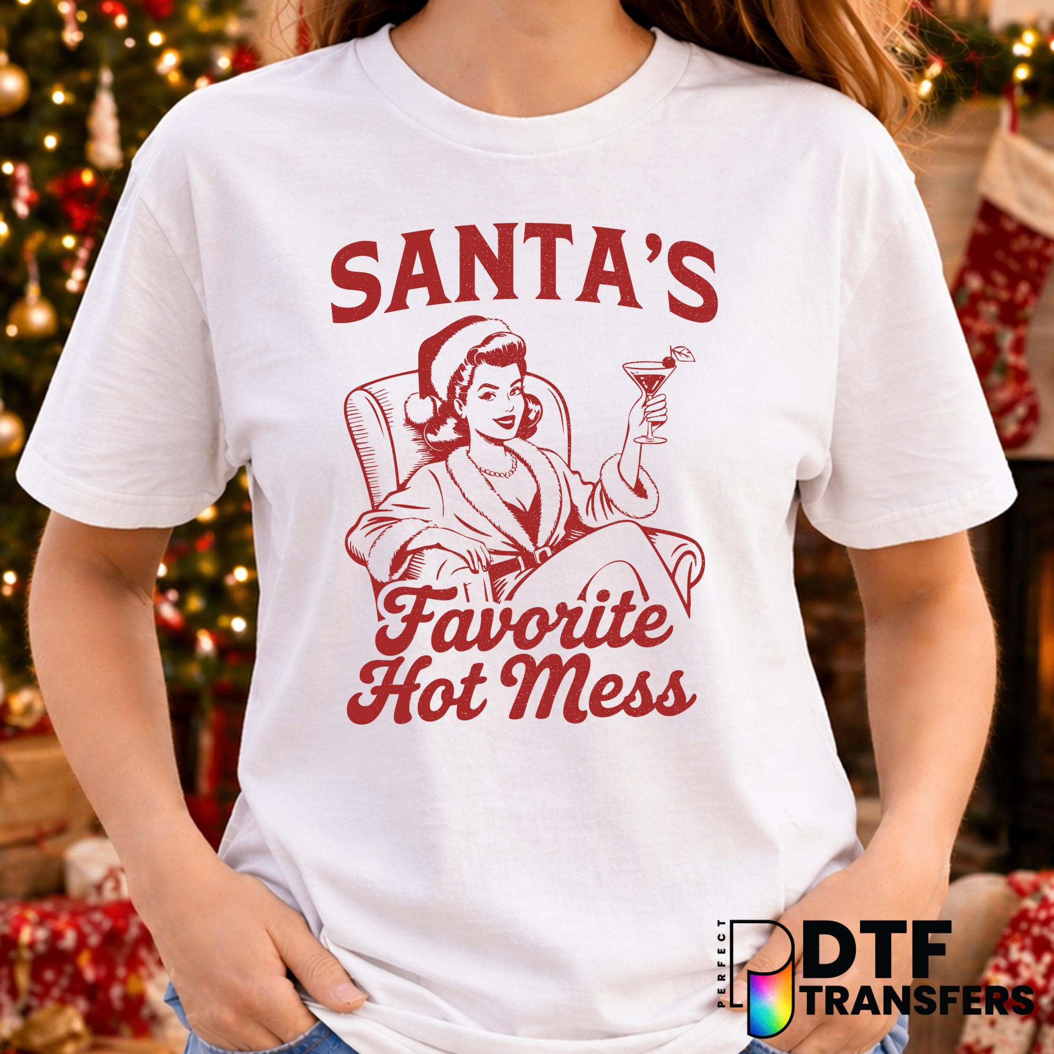Santa's Favorite Hot Mess – Christmas DTF Transfer
